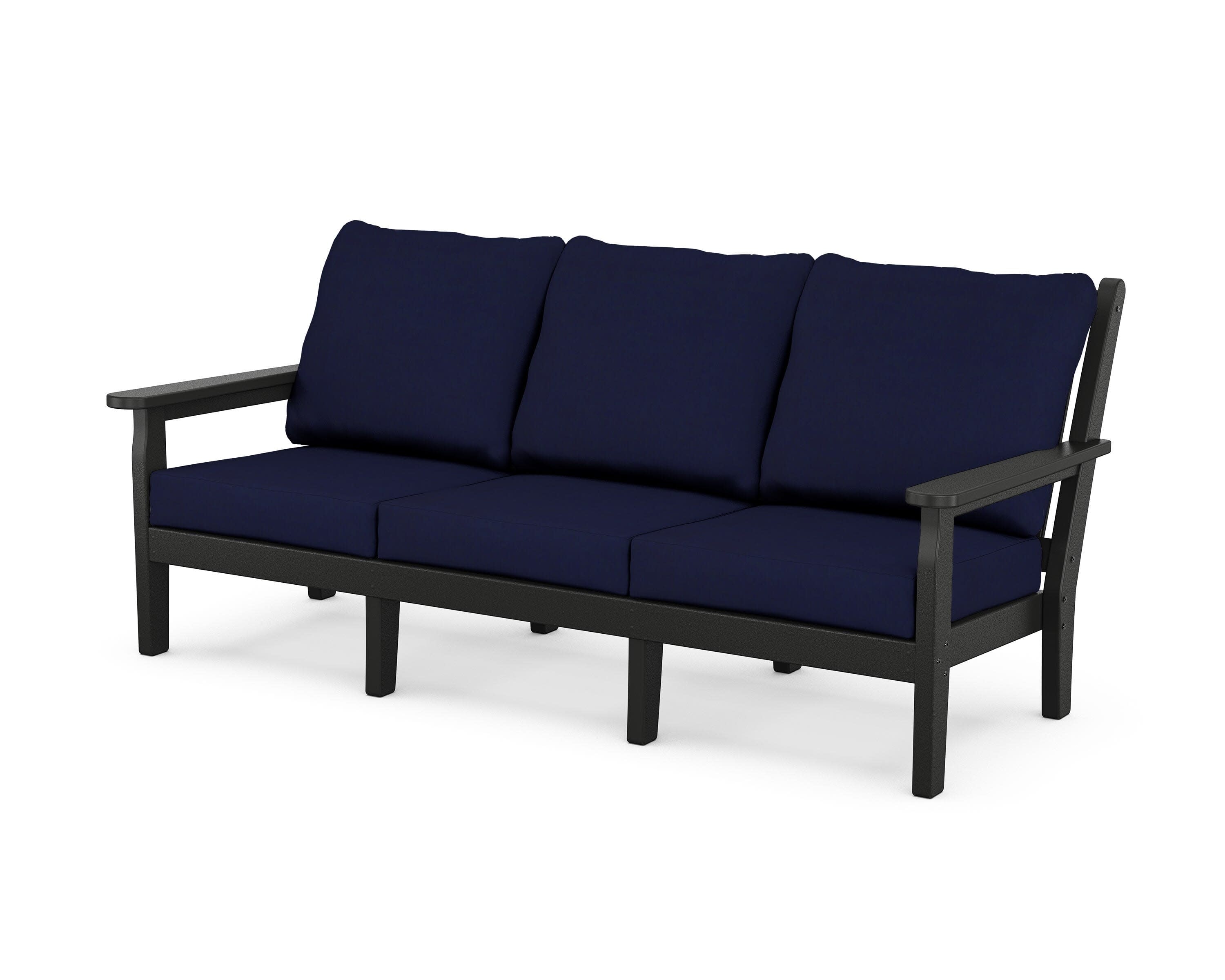 Chippendale Deep Seating Sofa in Black / Navy