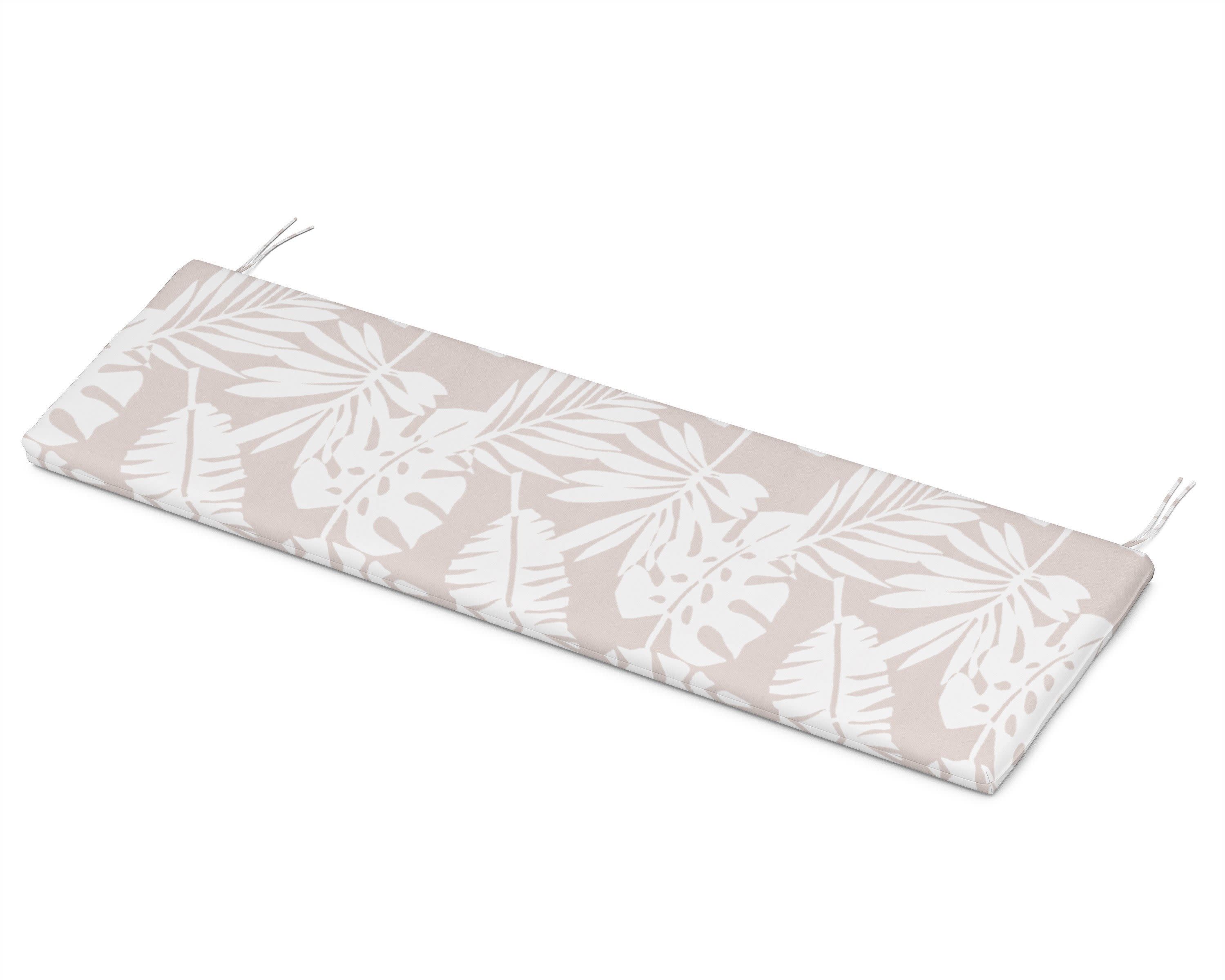 Bench Seat Cushion - 17.25"D x 68.5"W x 2.5"H in Leaf Dune Burlap