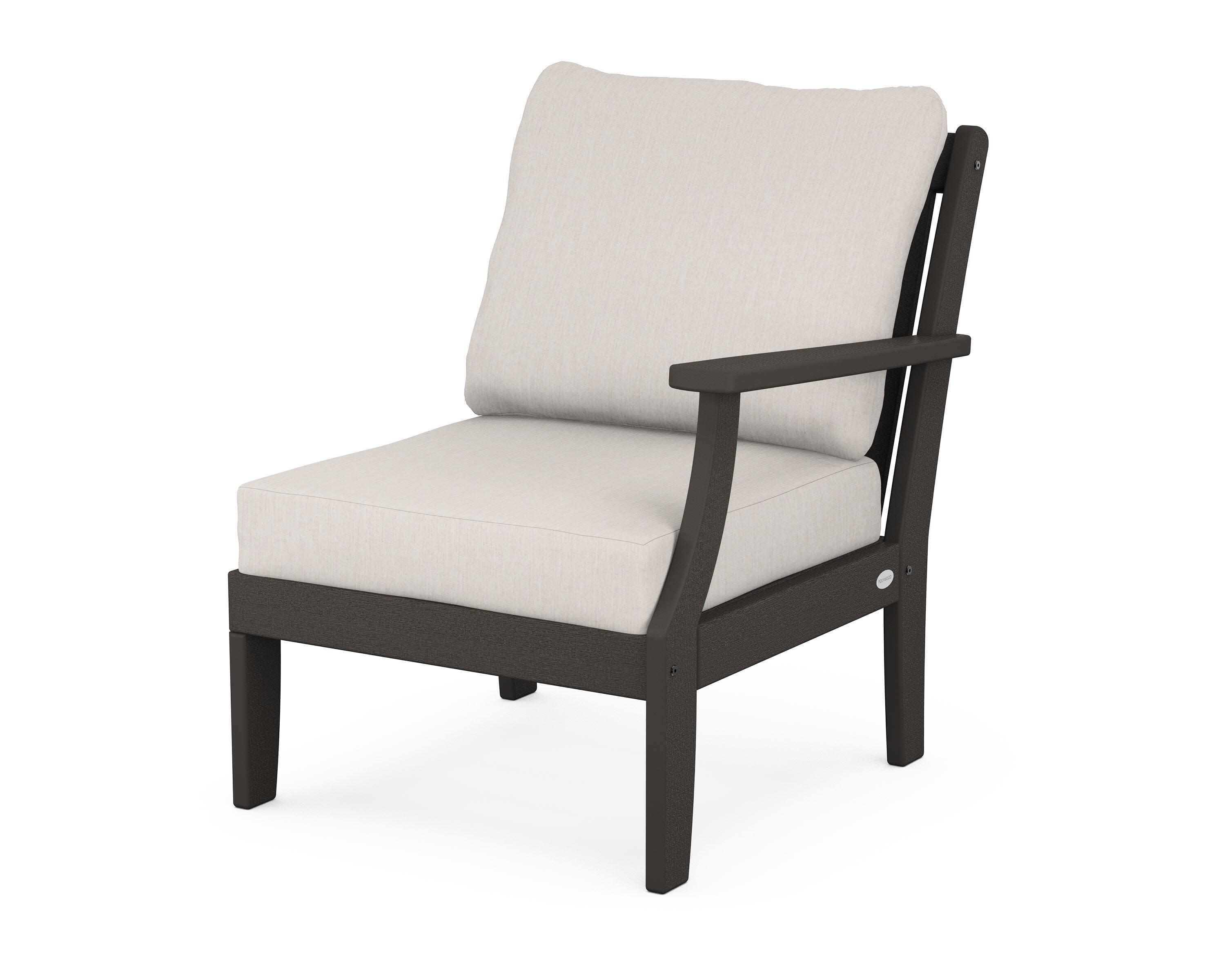 Braxton Modular Right Arm Chair in Vintage Coffee / Cast Ash