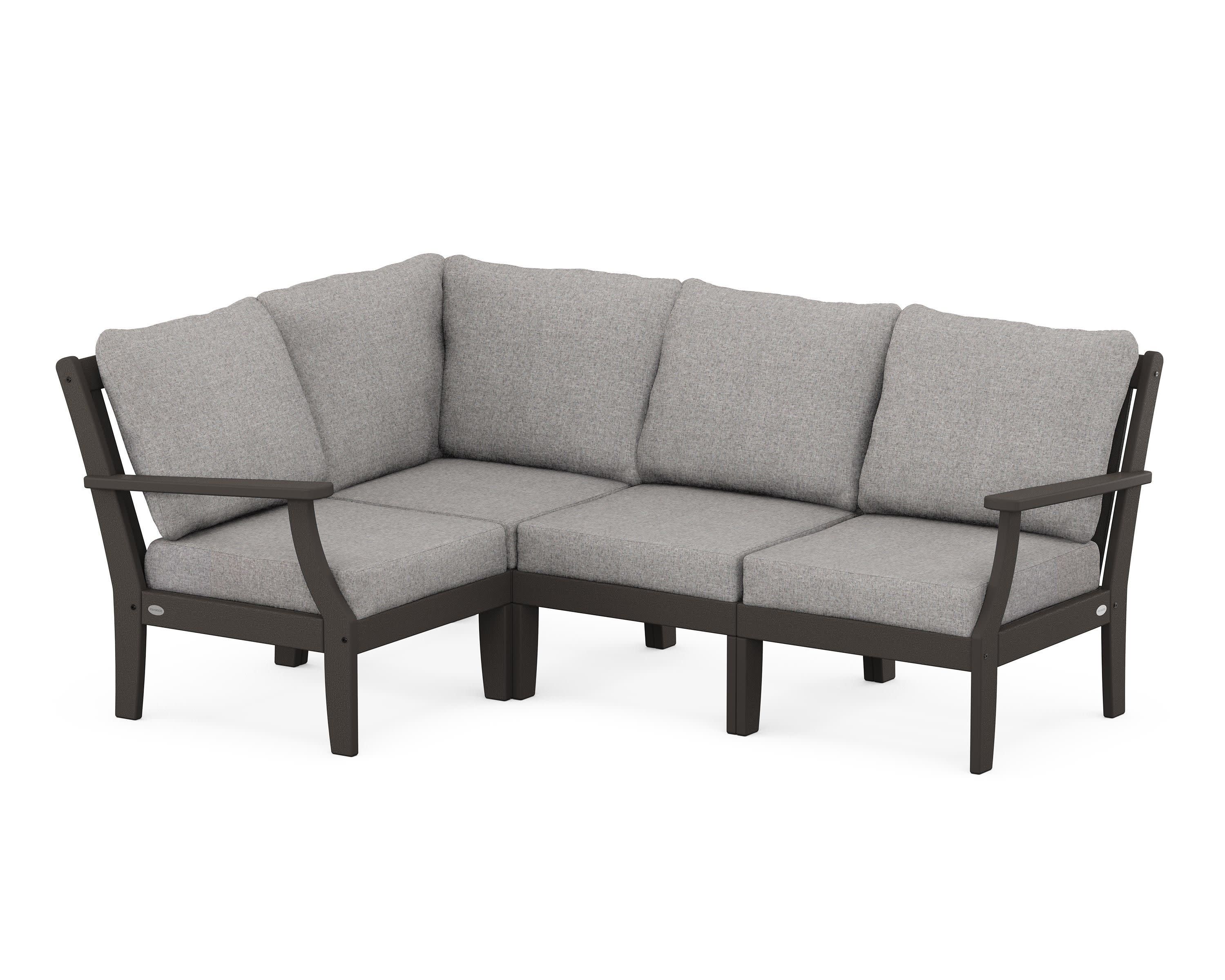 Braxton Modular 4-Piece Deep Seating Set in Vintage Coffee / Grey Mist