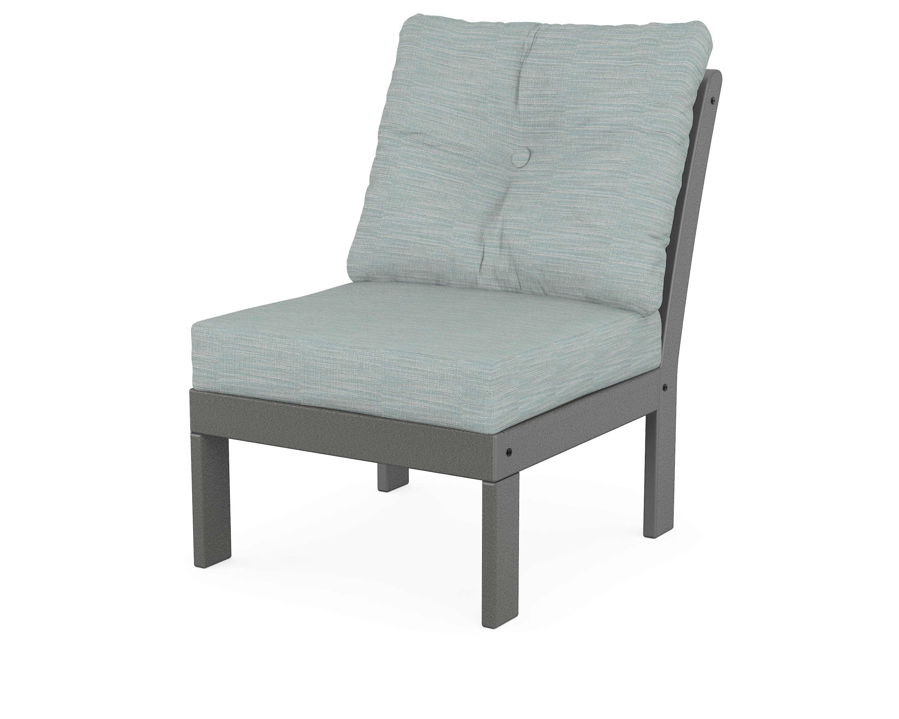 Vineyard Modular Armless Chair in Slate Grey / Soothe Mist