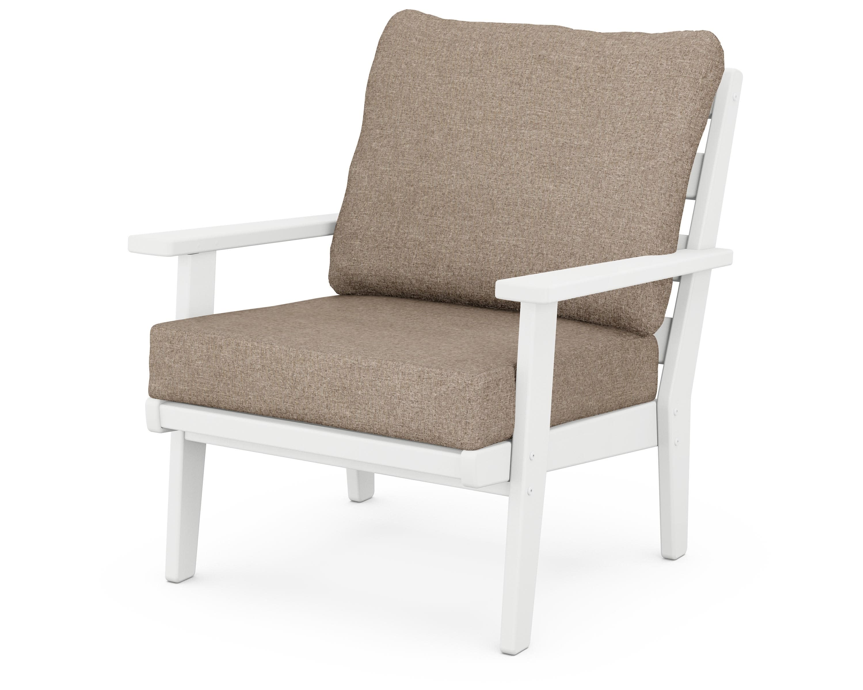 Grant Park Deep Seating Chair in White / Spiced Burlap
