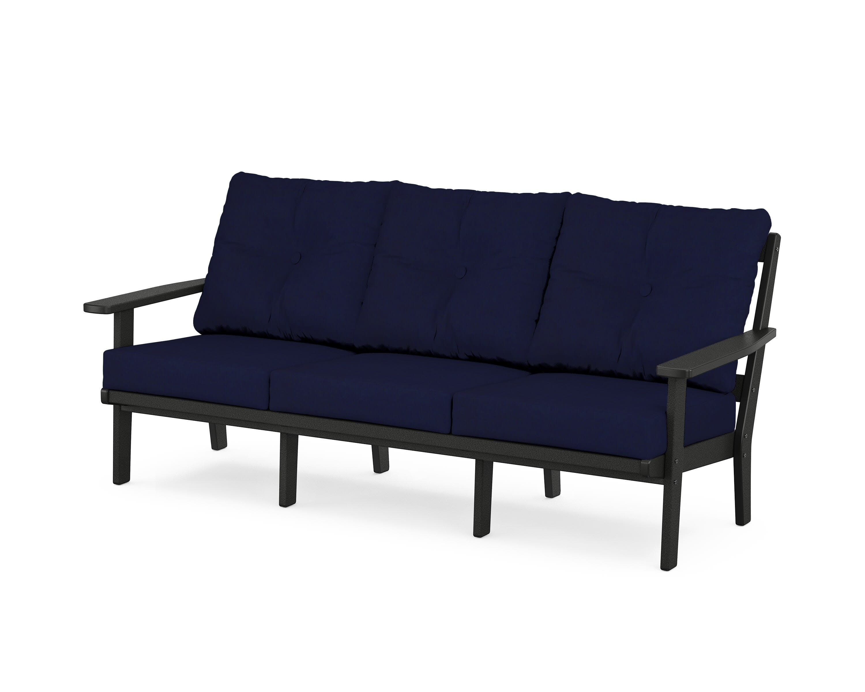 PrairieDeep Seating Sofa in Black / Navy