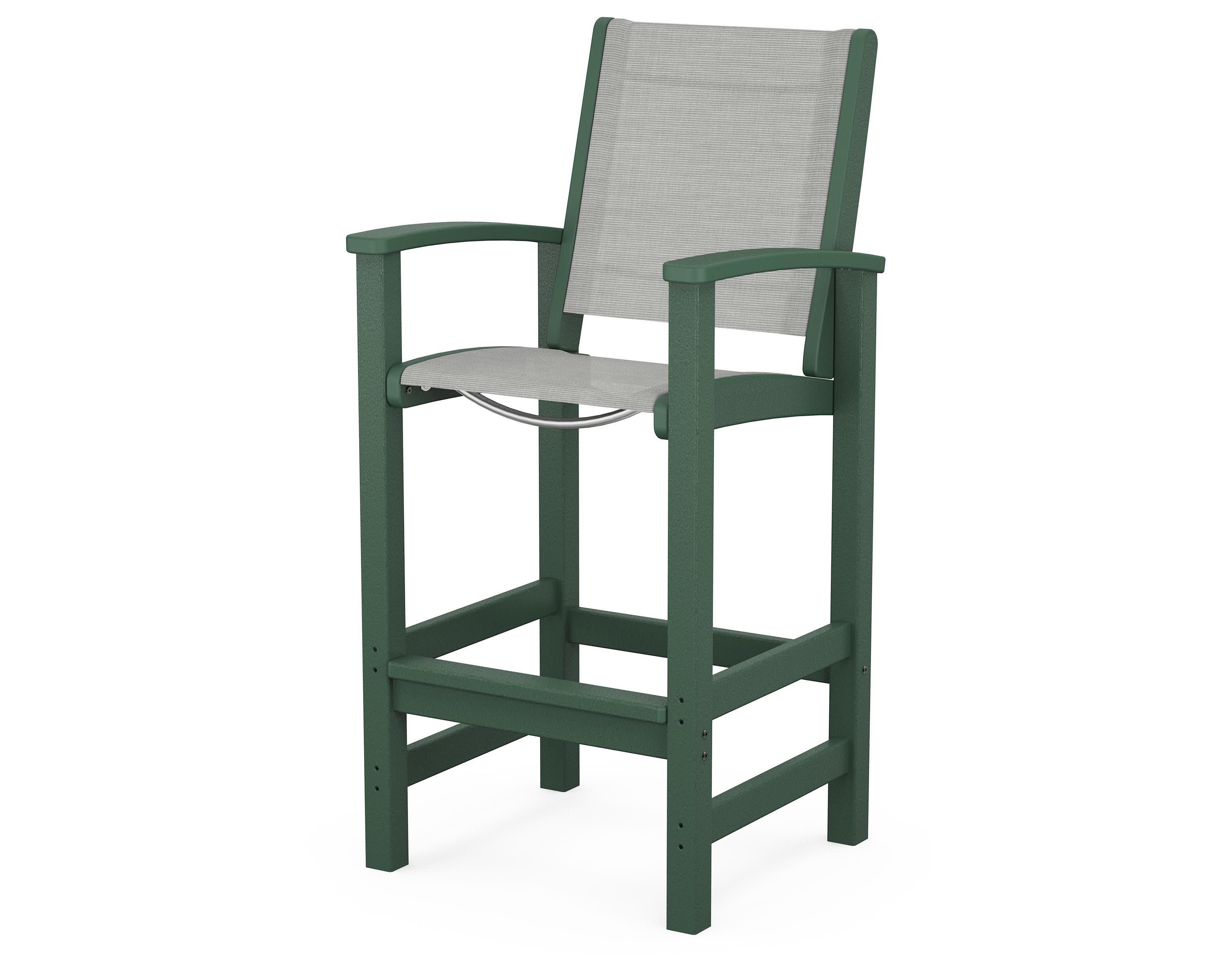 Coastal Bar Chair in Green / Metallic Sling