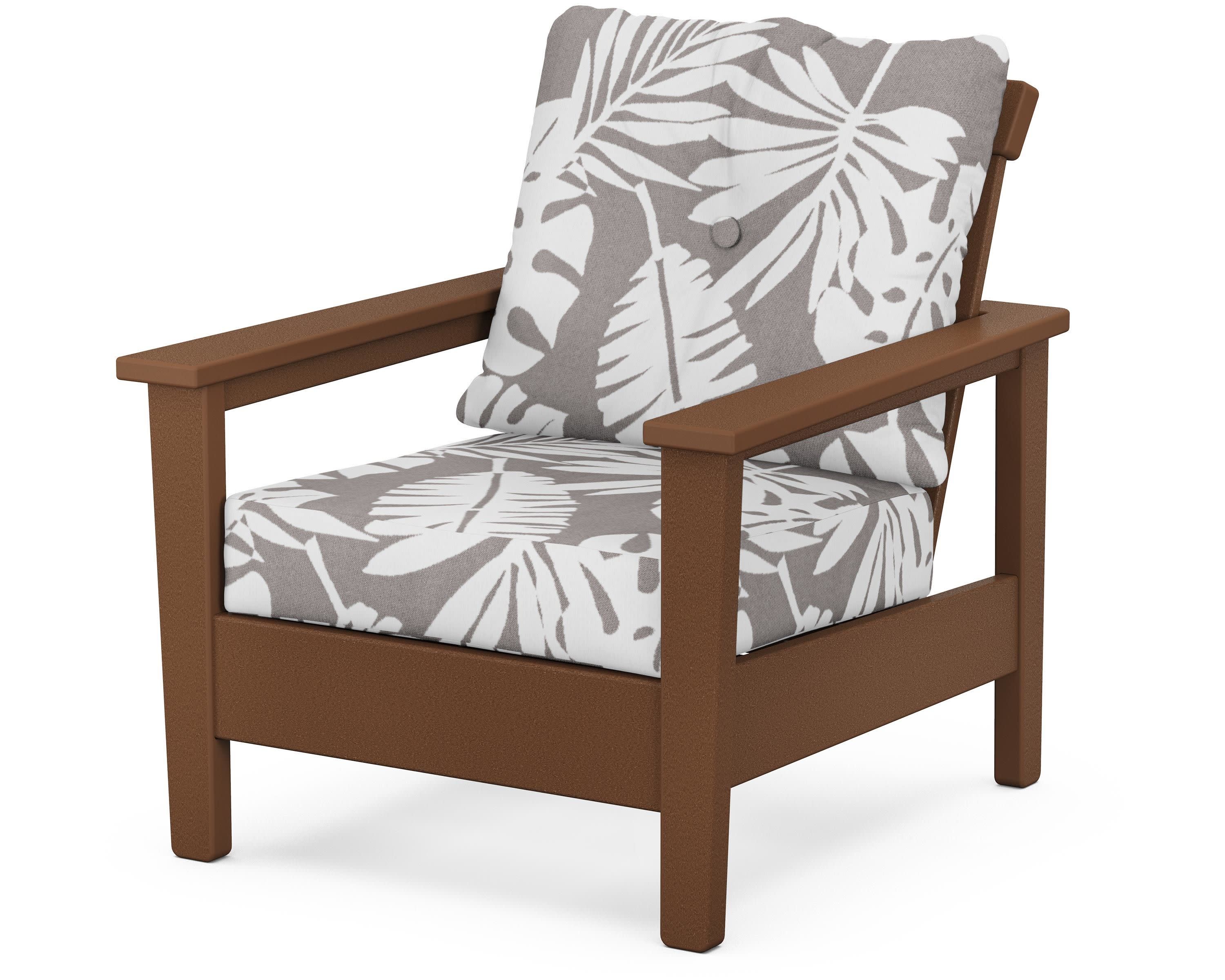 Prescott Deep Seating Chair in Teak / Leaf Grey Mist