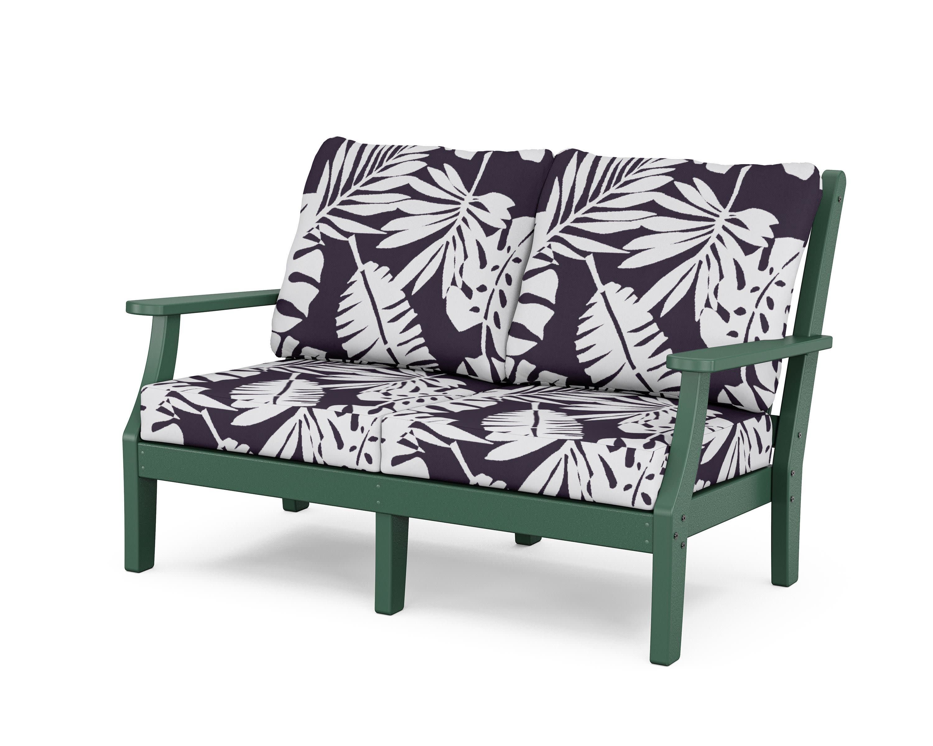 Wovendale Deep Seating Loveseat in Green / Leaf Navy