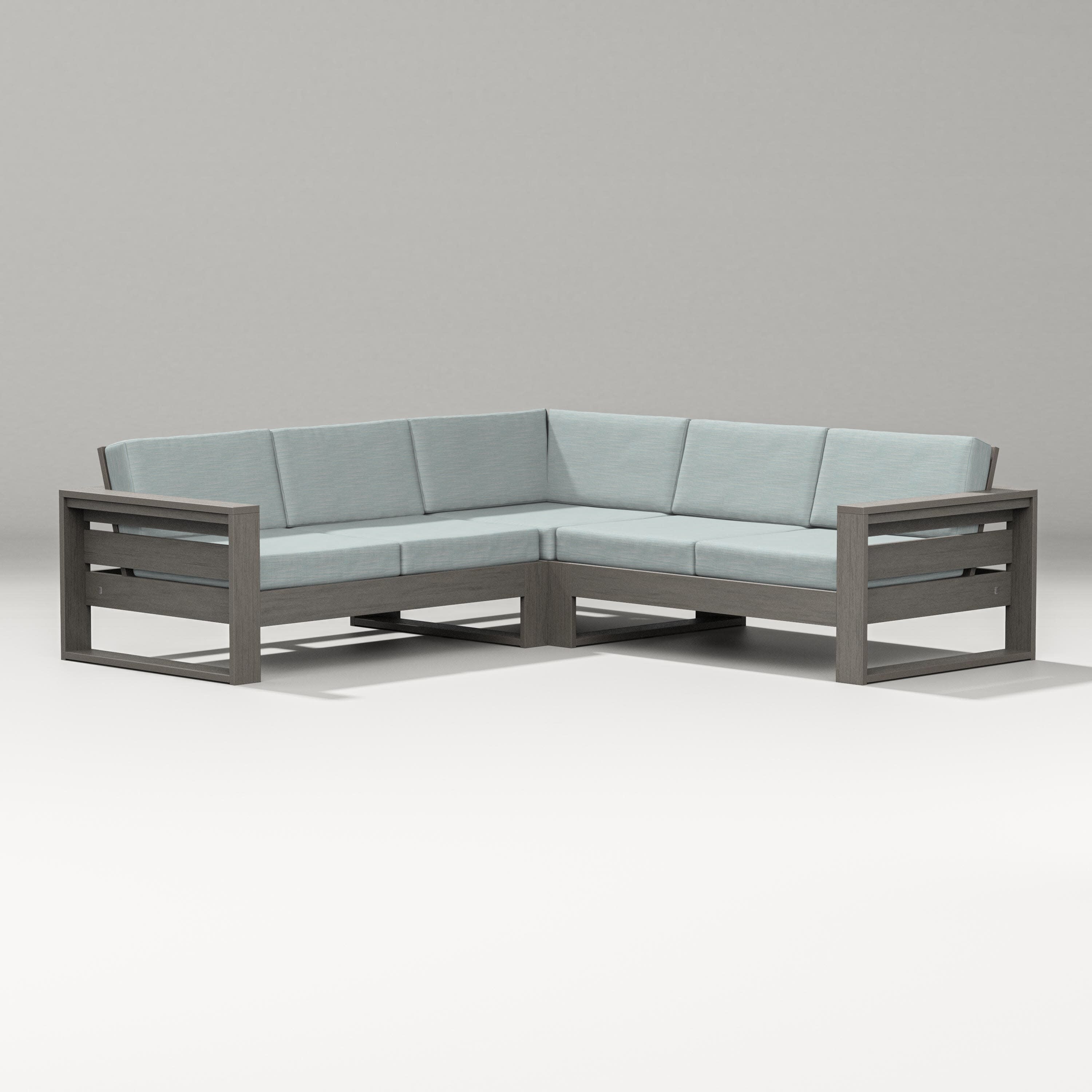 Latitude Corner Sectional in Driftwood / Soothe Mist
