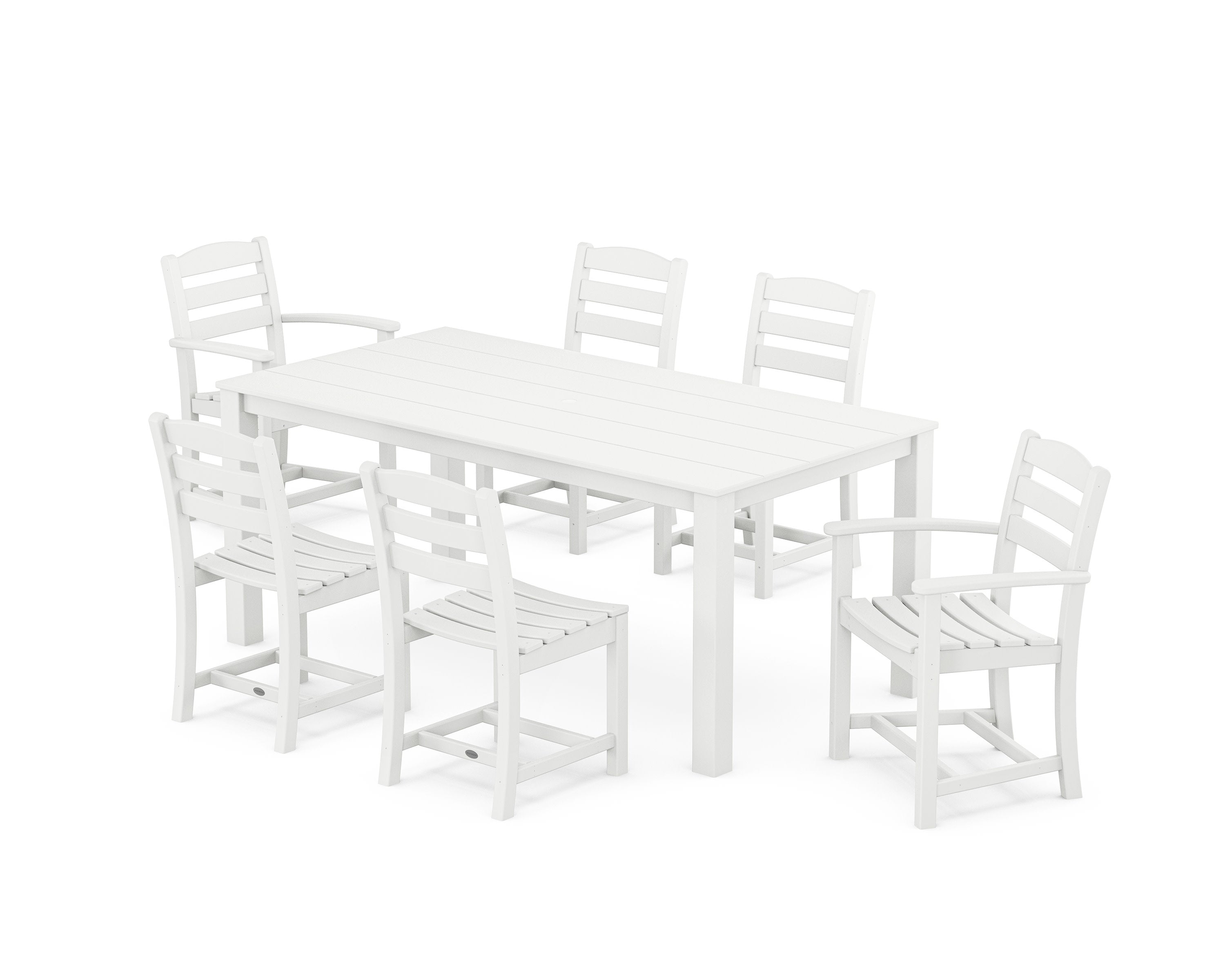 La Casa Cafe' 7-Piece Parsons Dining Set in White