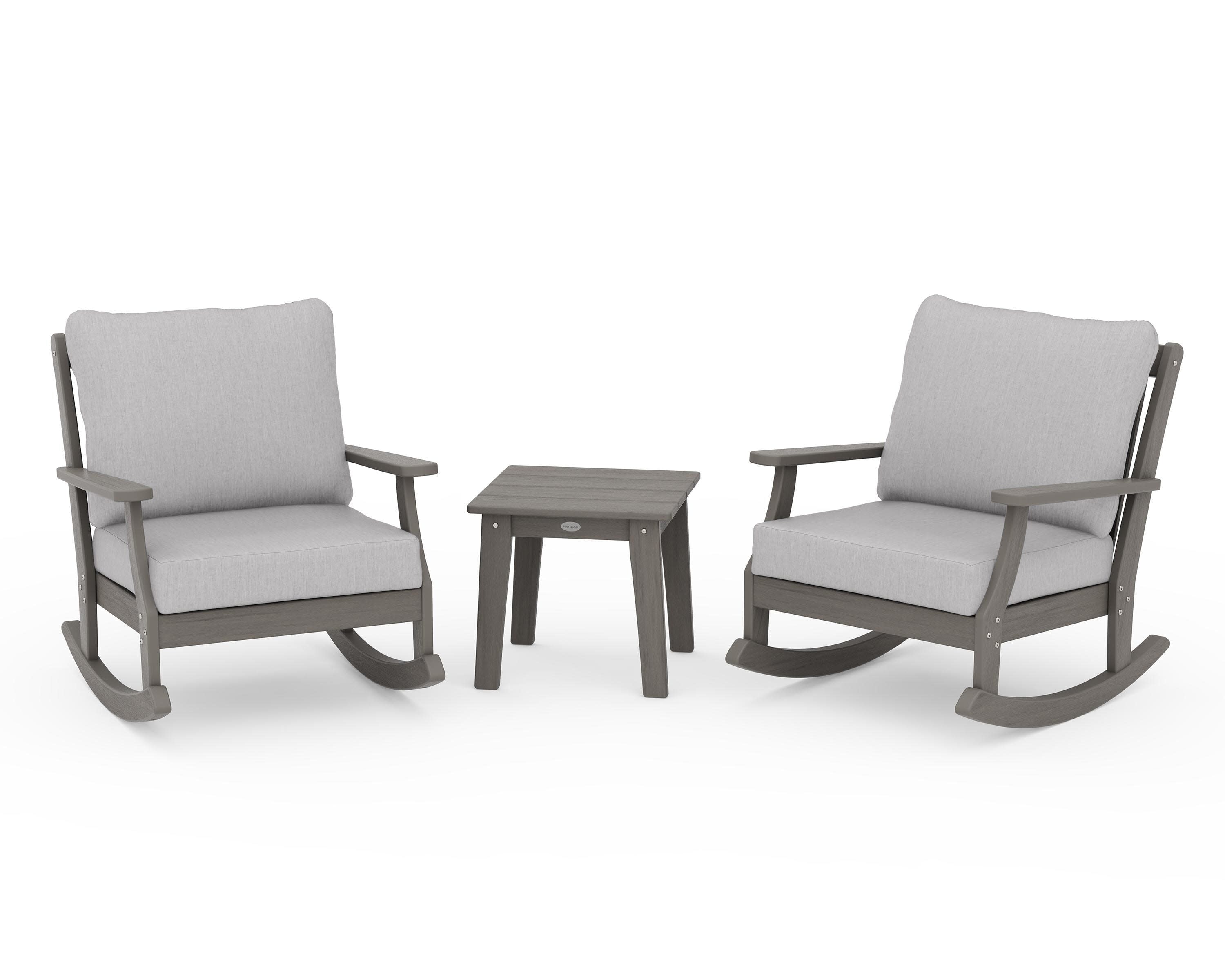 Braxton 3-Piece Deep Seating Rocker Set in Driftwood / Granite