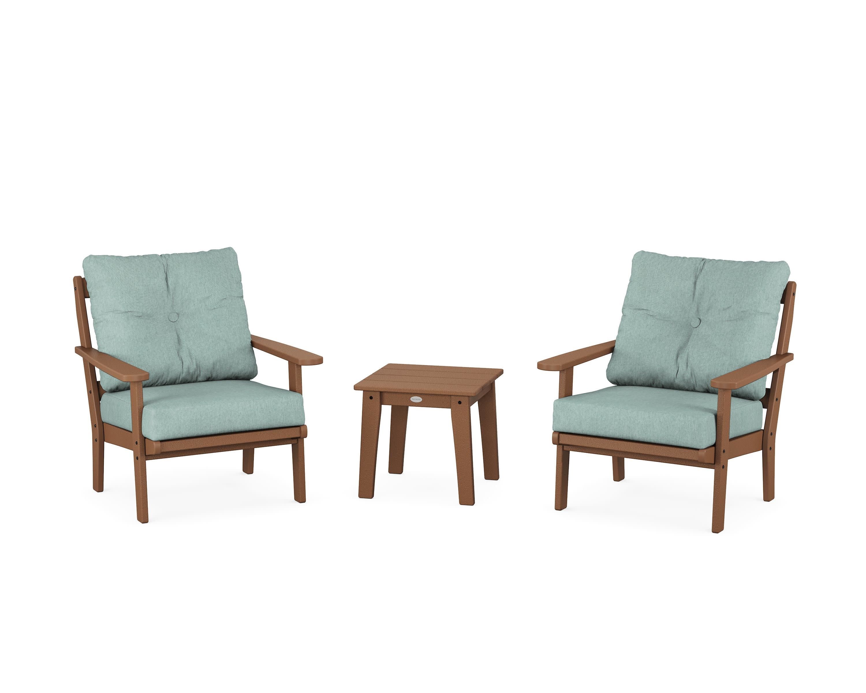 Mission 3-Piece Deep Seating Set in Teak / Glacier Spa