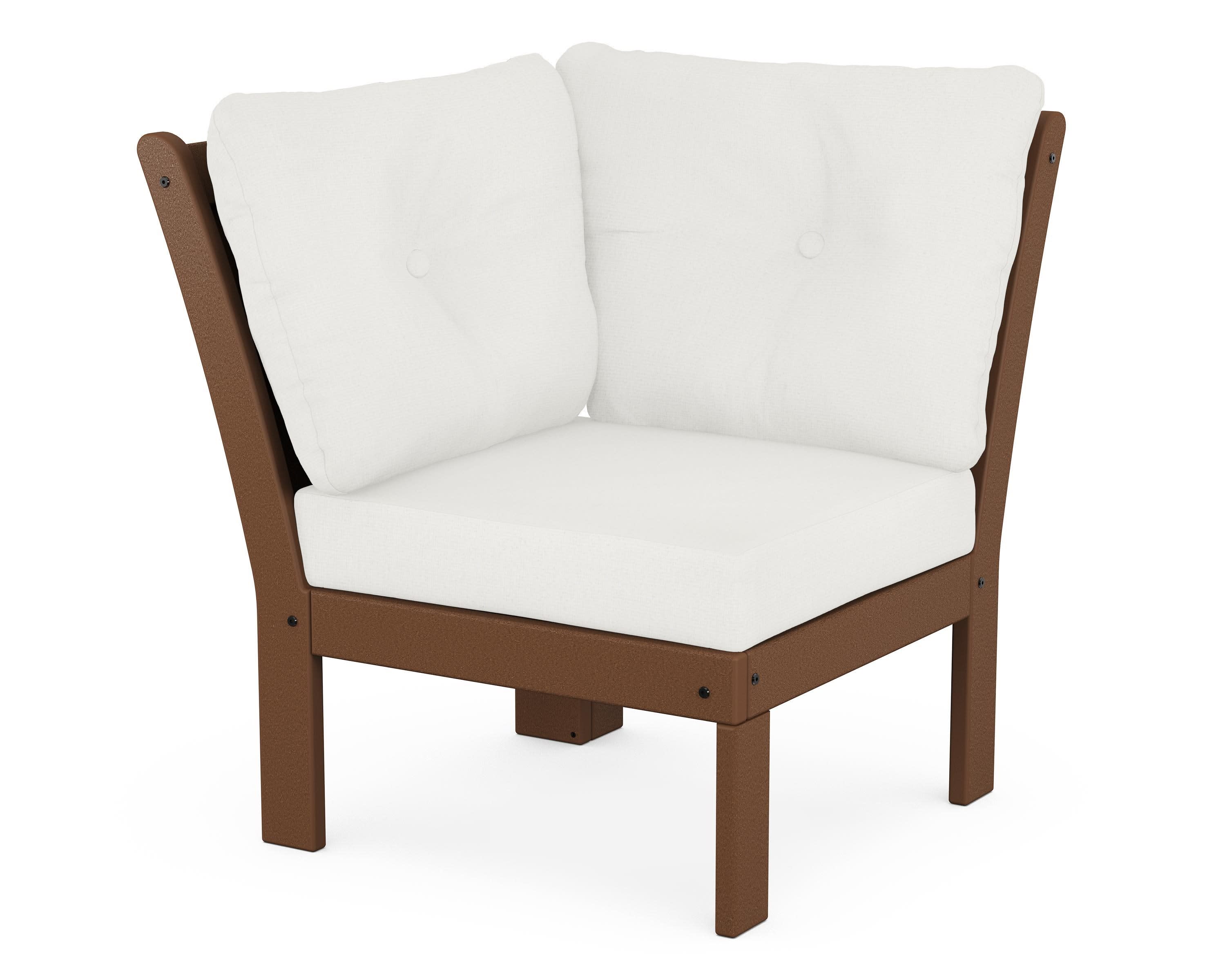 Vineyard Modular Corner Chair in Teak / Natural Linen