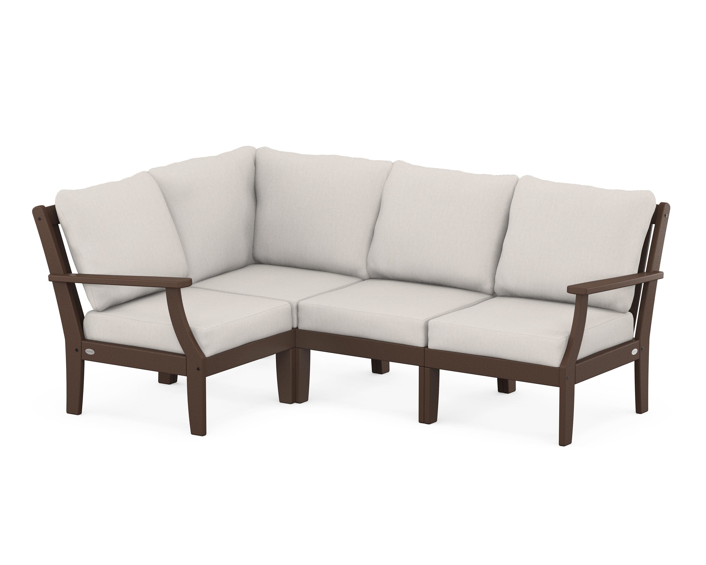 Braxton Modular 4-Piece Deep Seating Set in Mahogany / Cast Ash