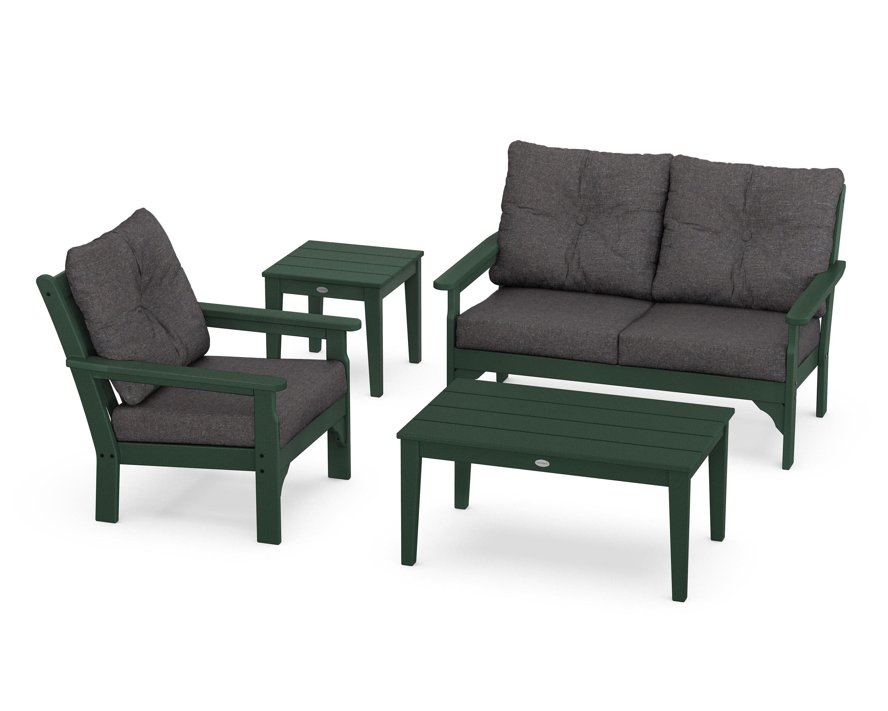 Vineyard 4-Piece Deep Seating Set in Green / Ash Charcoal