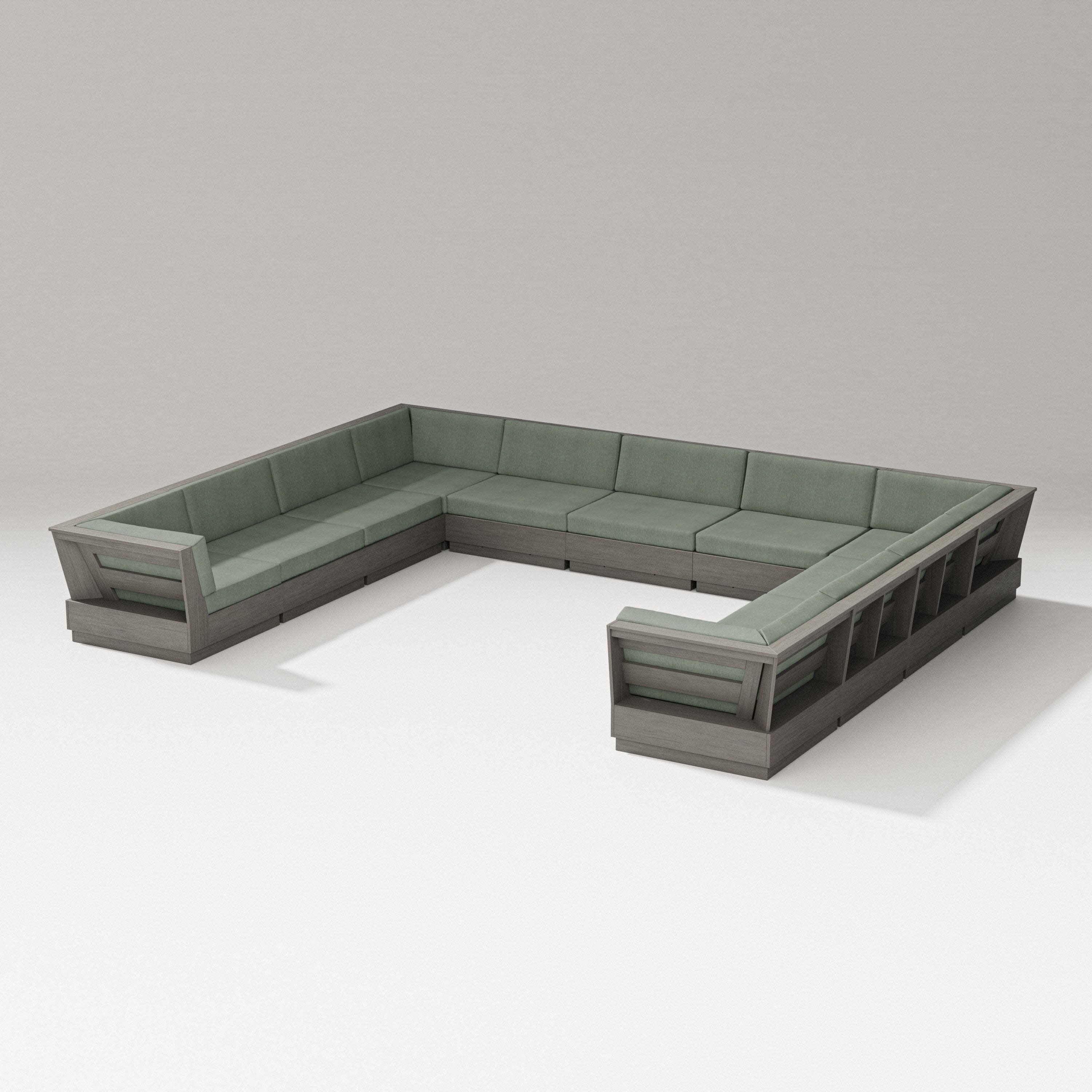 Elevate Large U-Shaped Sectional in Driftwood / Cast Sage