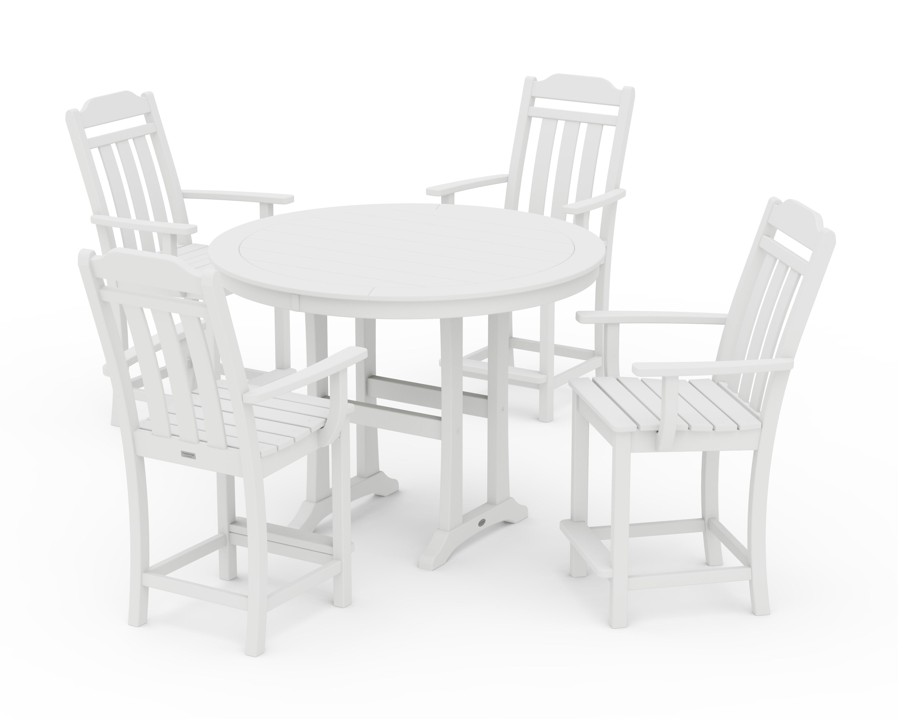 Cottage 5-Piece Round Counter Set in White