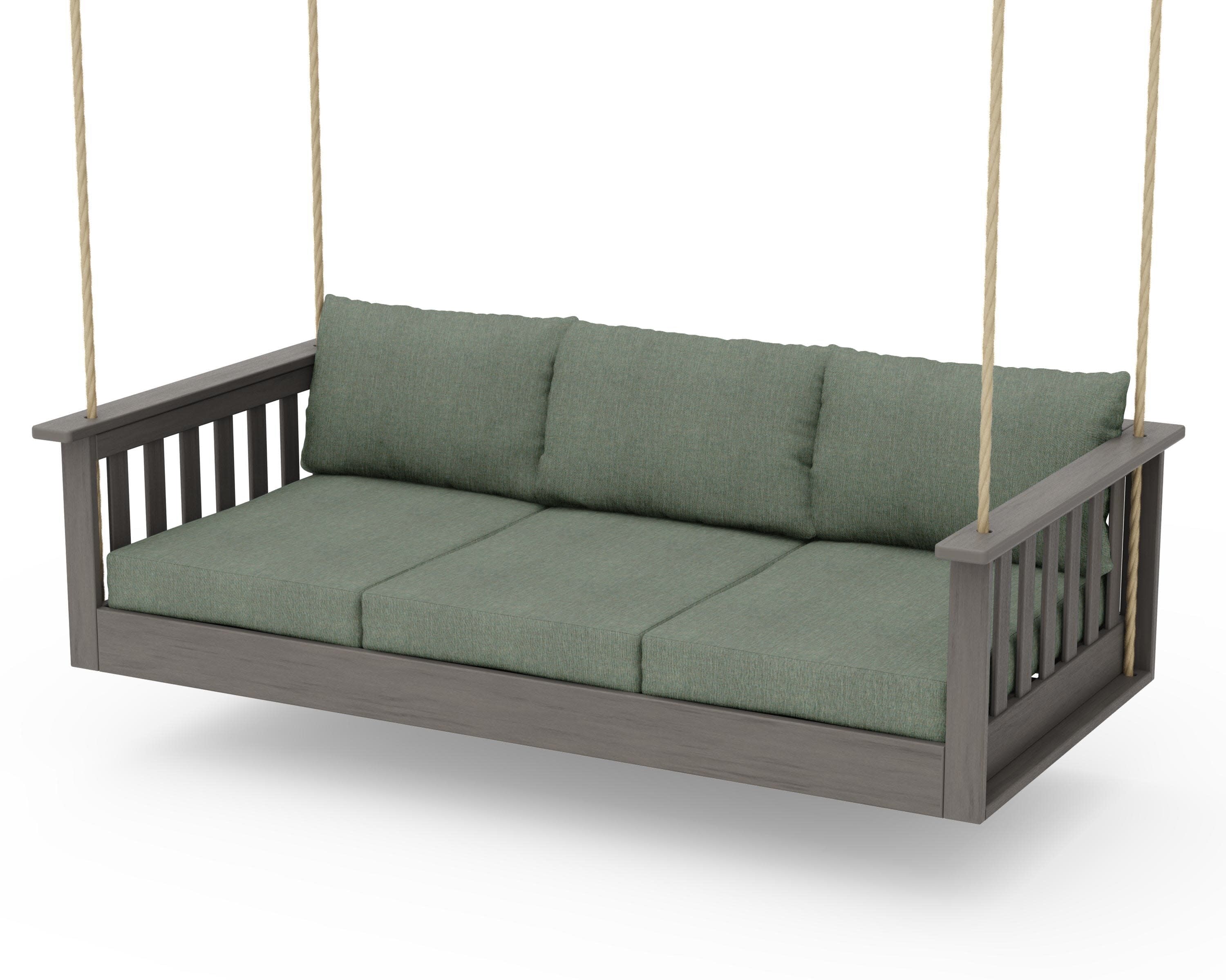 Vineyard Daybed Swing in Driftwood / Cast Sage