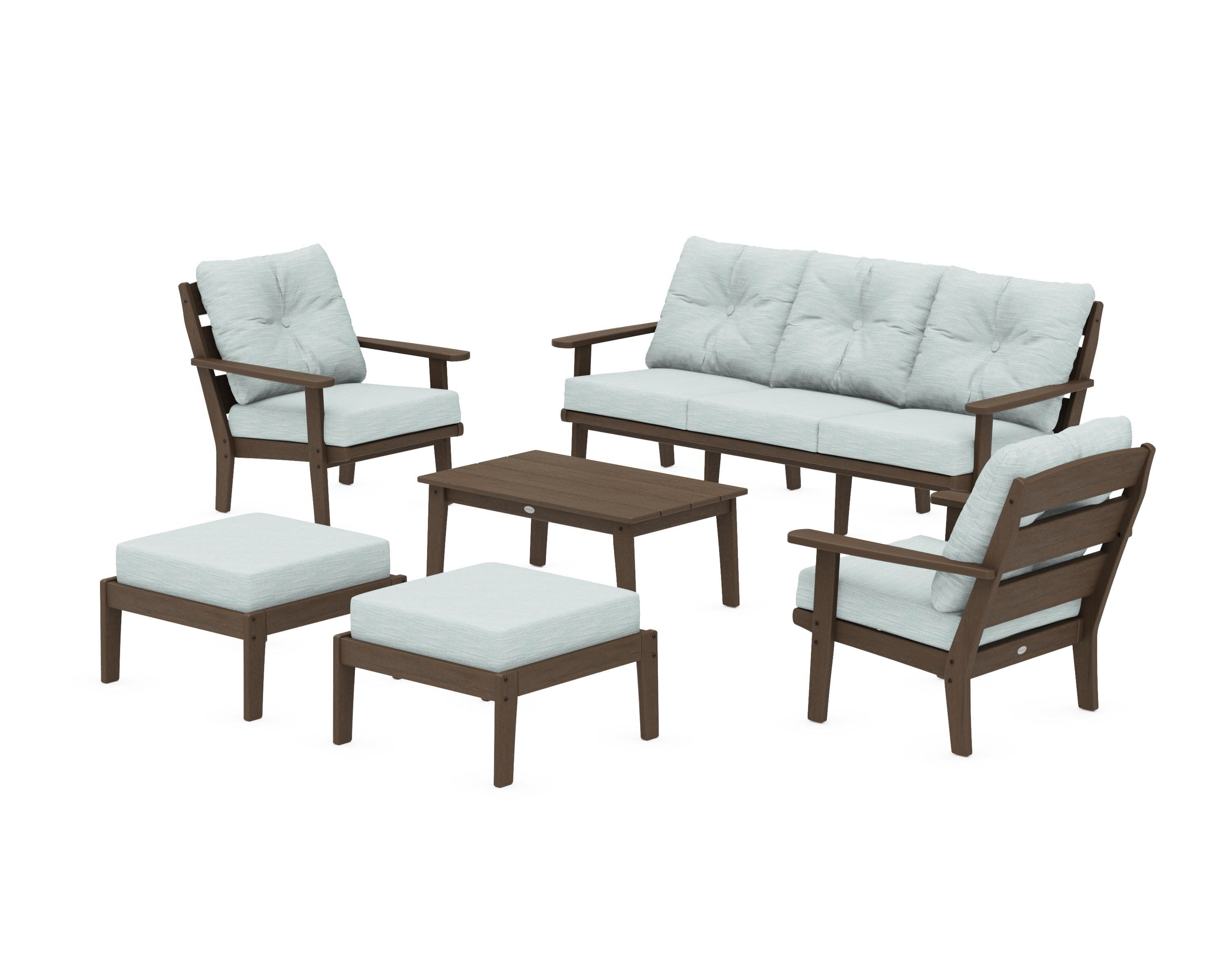 Lakeside 6-Piece Lounge Sofa Set in Kona / Soothe Mist