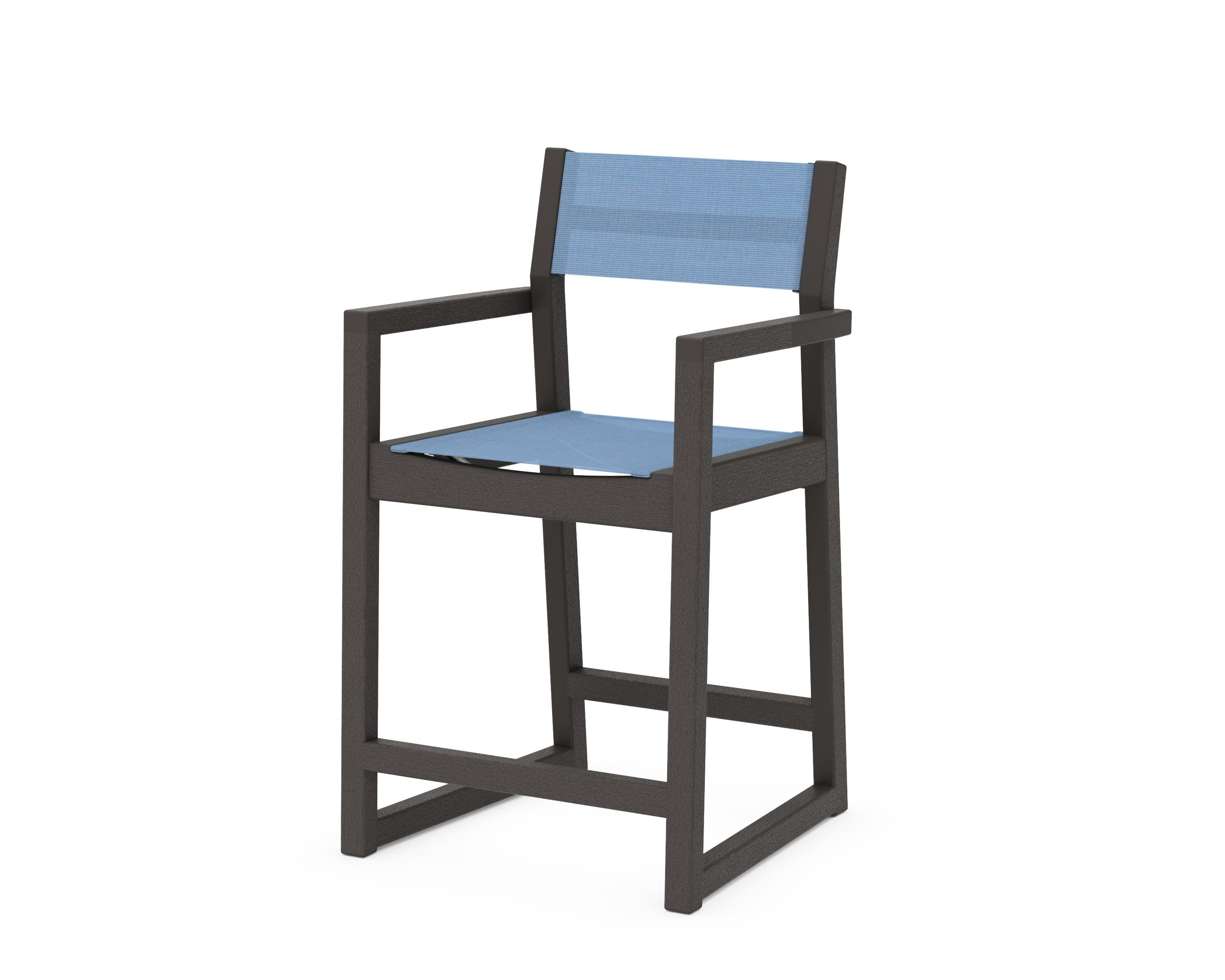 EDGE Sling Counter Arm Chair in Vintage Coffee / Poolside Sling