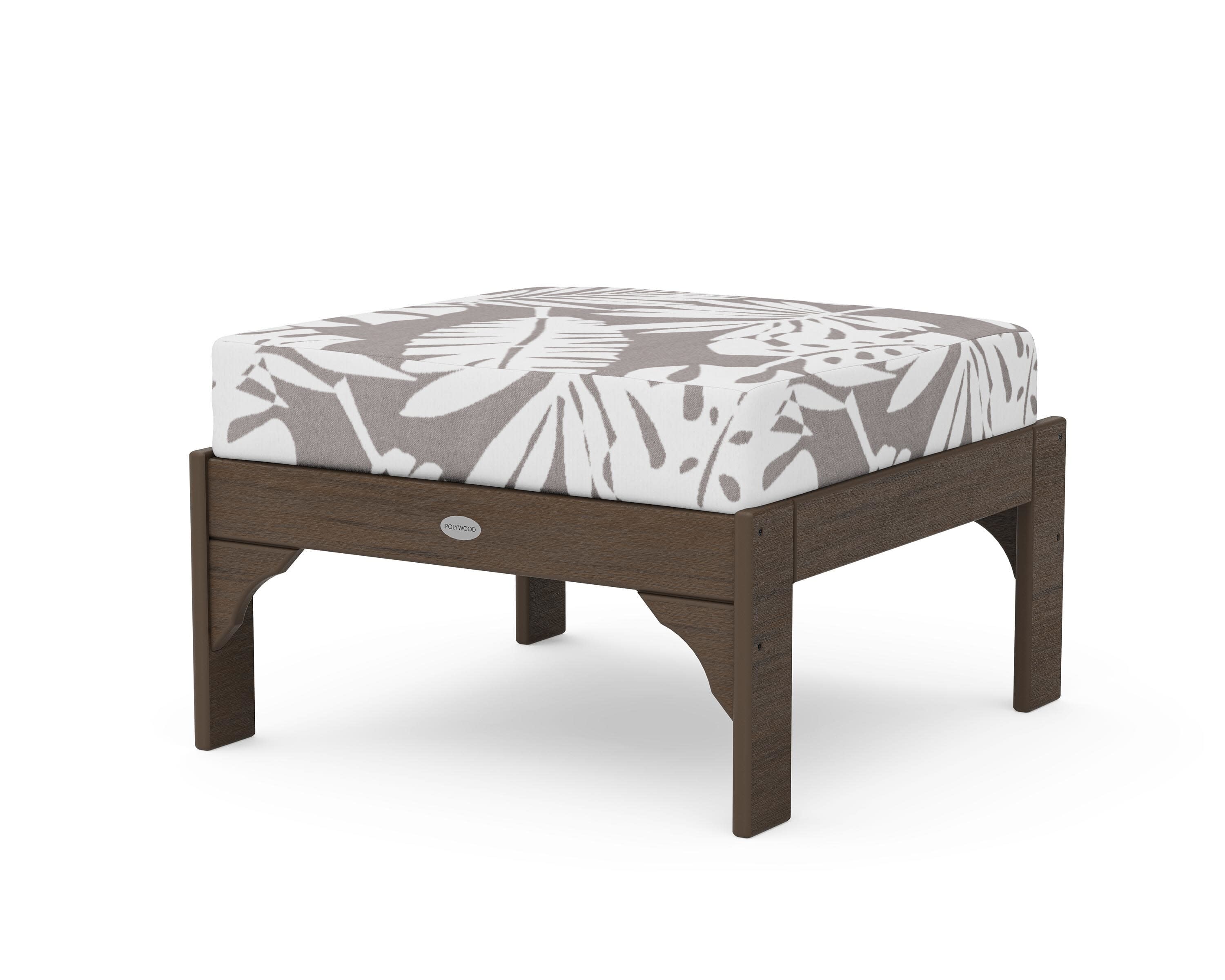 Vineyard Deep Seating Ottoman in Kona / Leaf Grey Mist