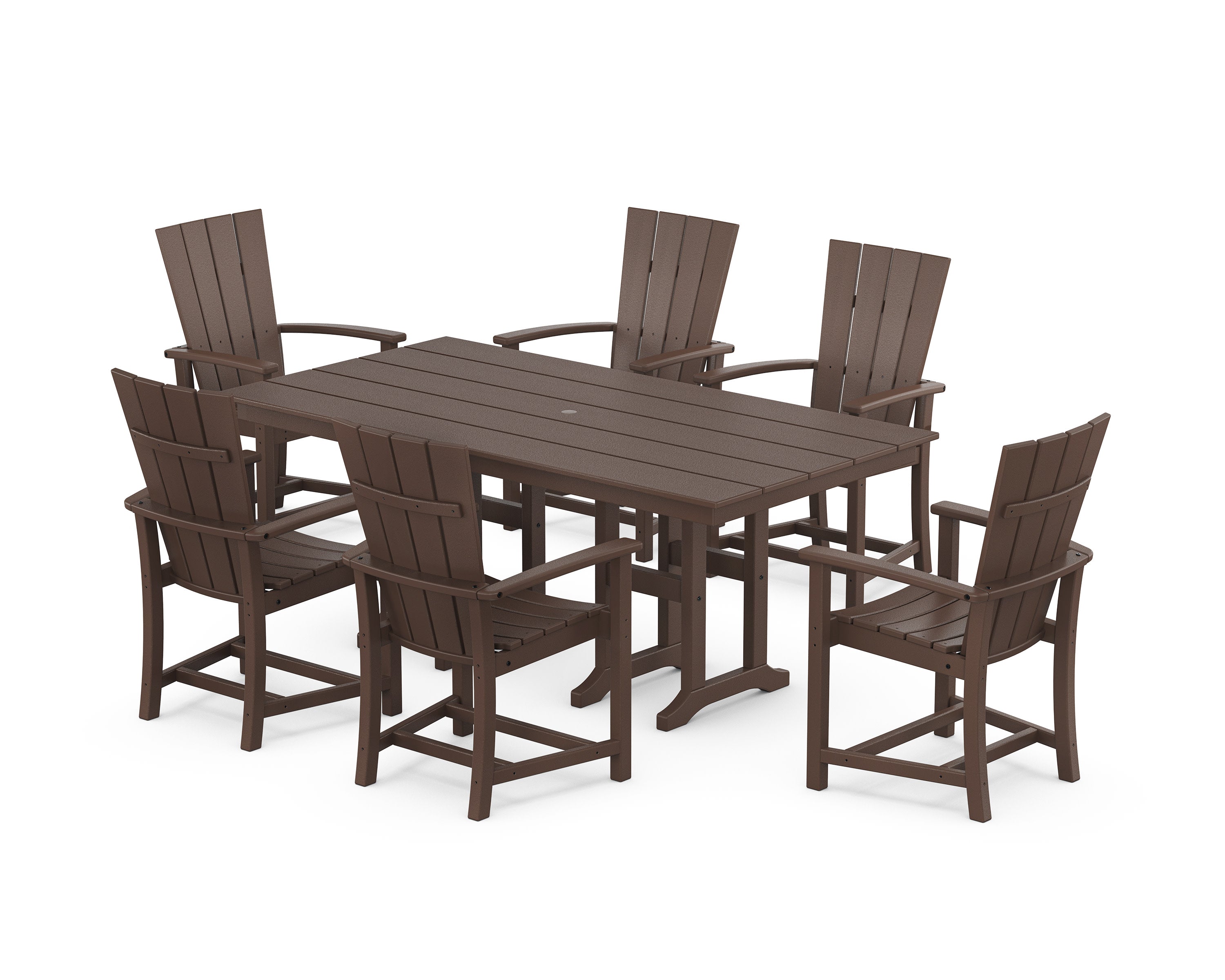 Quattro 7-Piece Farmhouse Dining Set in Mahogany