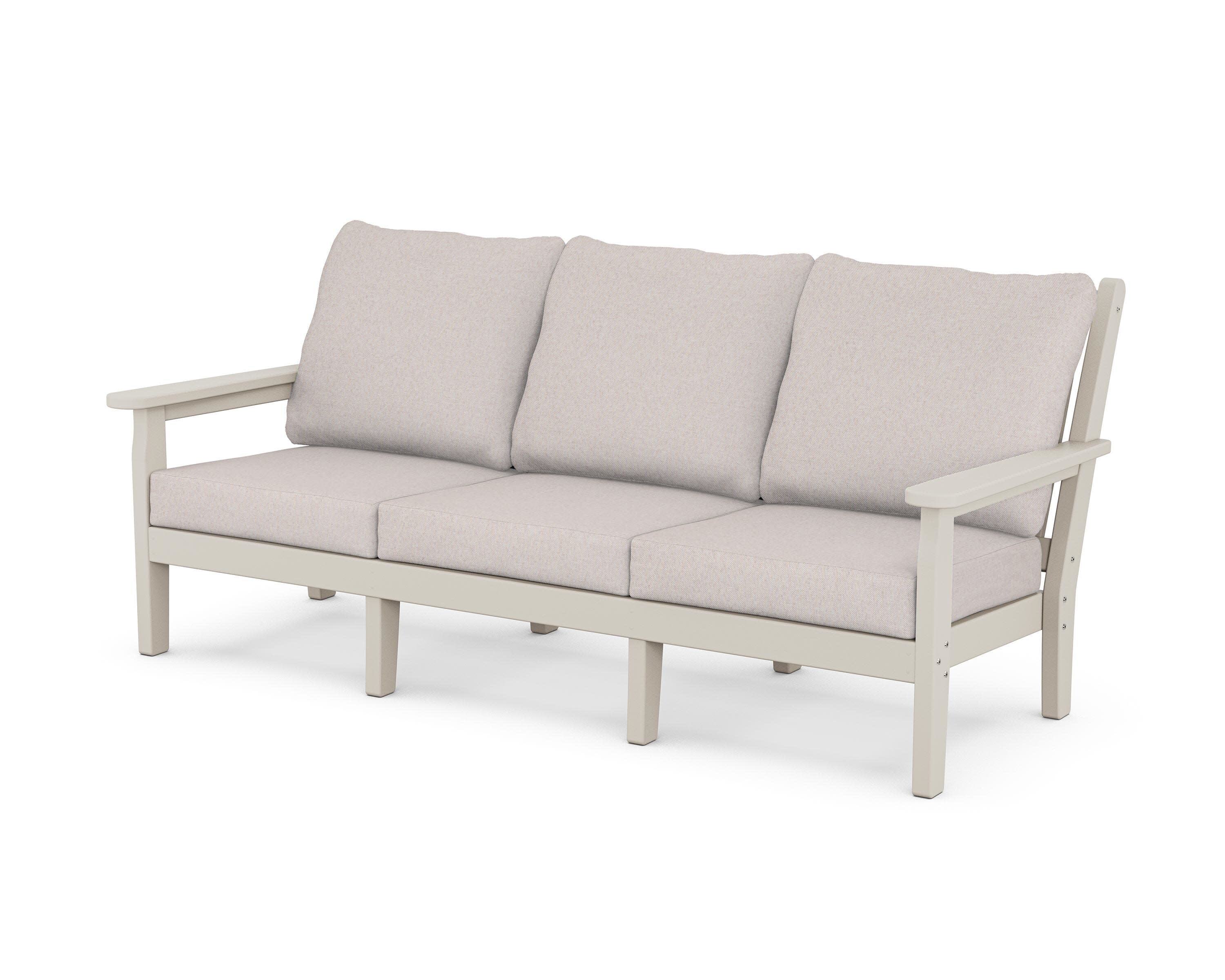 Chippendale Deep Seating Sofa in Sand / Dune Burlap