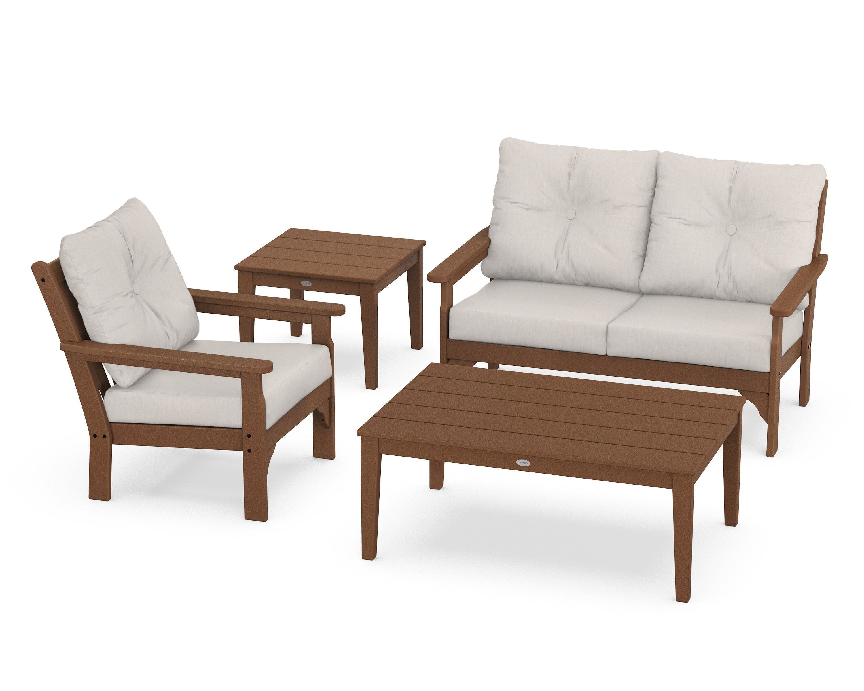 Vineyard 4-Piece Deep Seating Set in Teak / Cast Ash