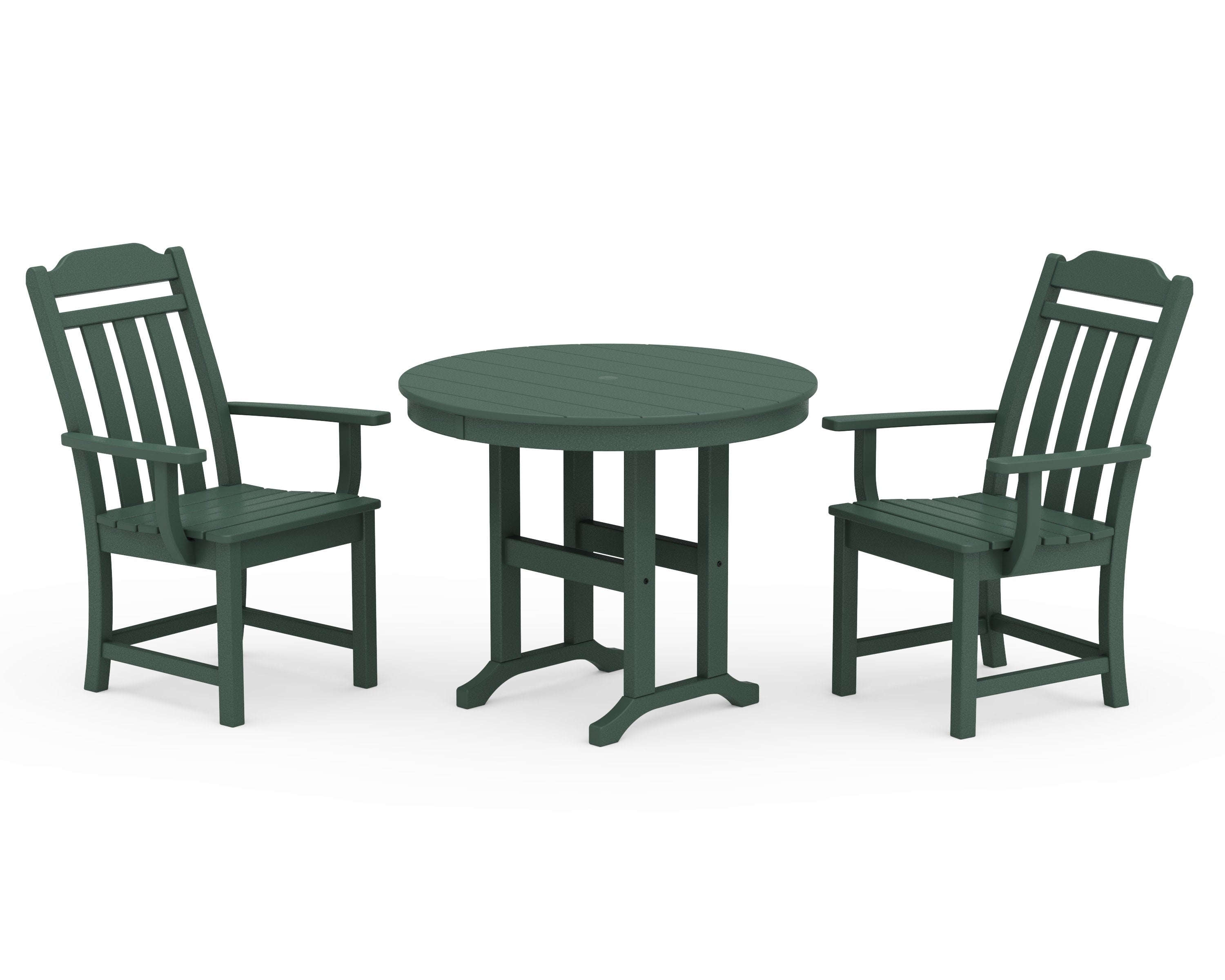 Cottage 3-Piece Farmhouse Dining Set in Green