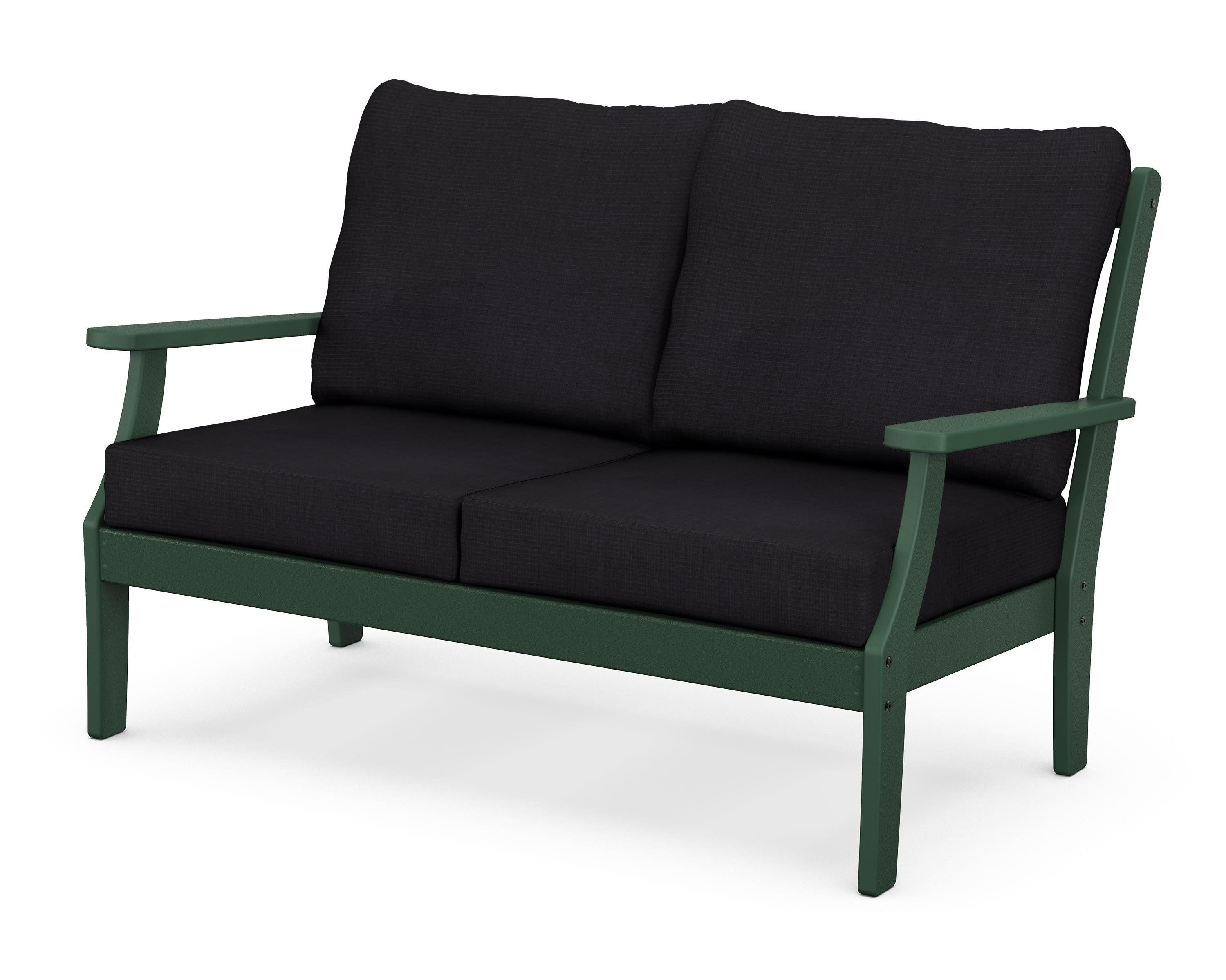 Braxton Deep Seating Loveseat in Green / Midnight Linen