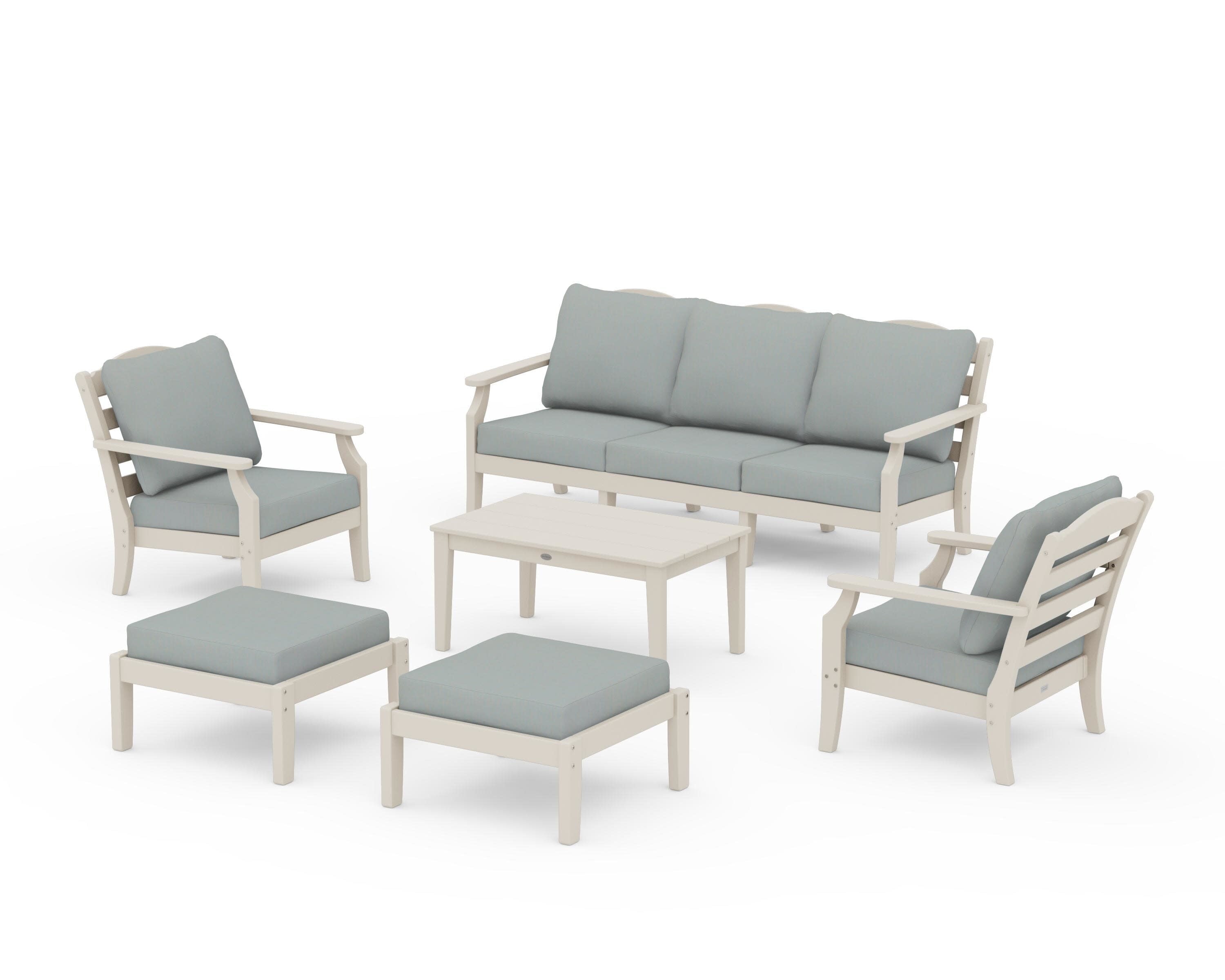 Savannah 6-Piece Lounge Sofa Set in Sand / Spa