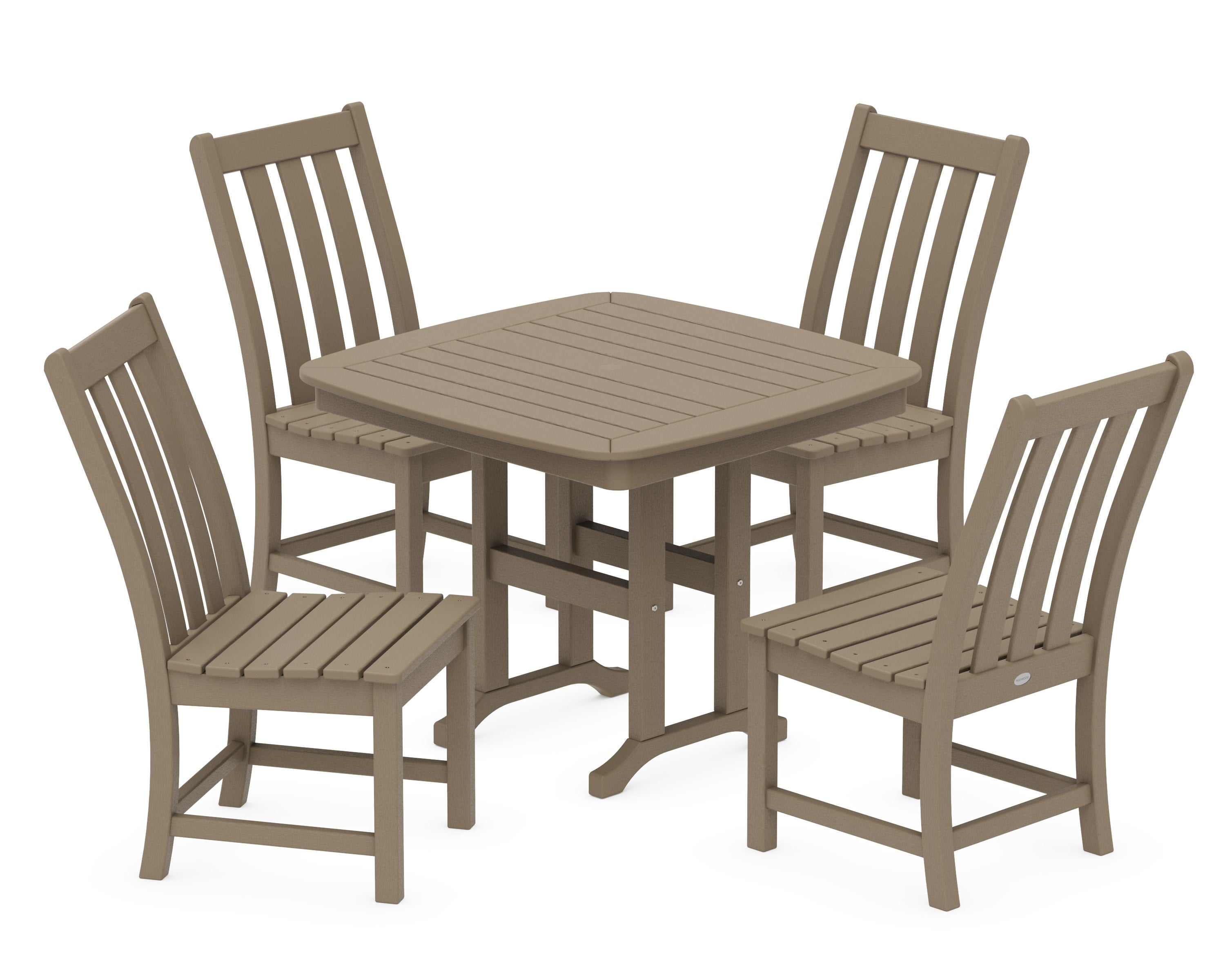 Vineyard 5-Piece Side Chair Dining Set in Vintage Sahara