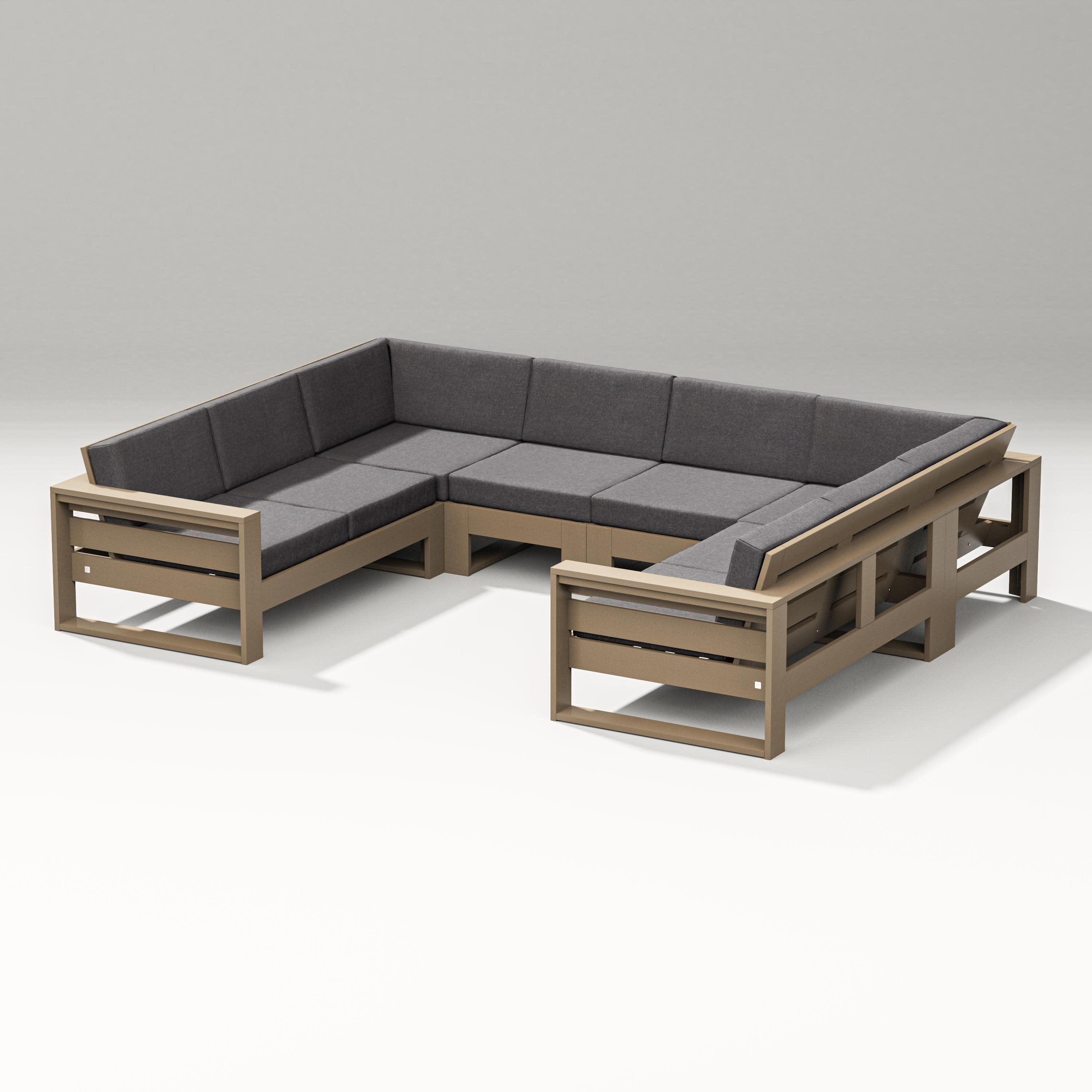 Latitude U-Shaped Sectional in Vintage Sahara / Ash Charcoal