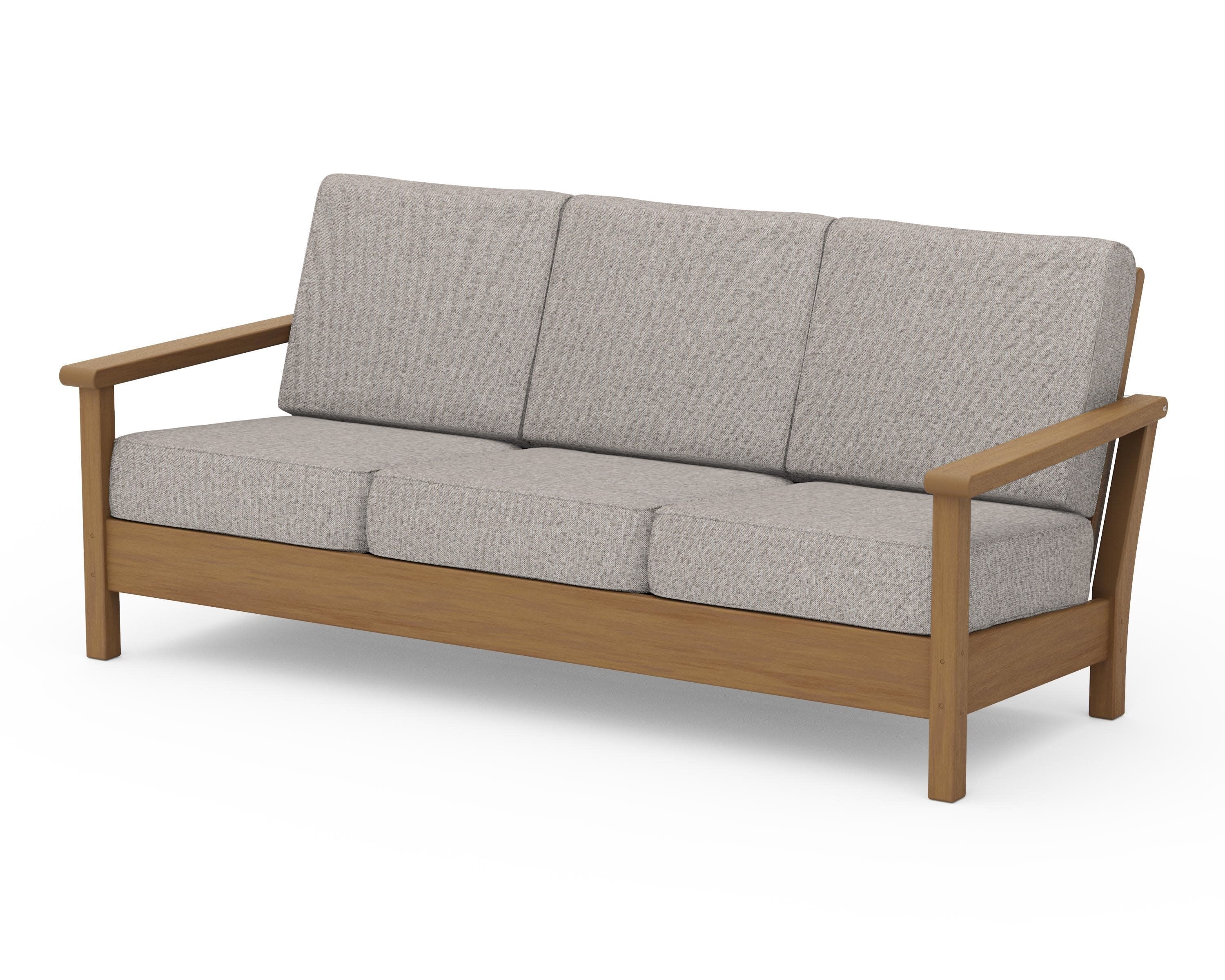 Harbour Deep Seating Sofa in Natural / Weathered Tweed