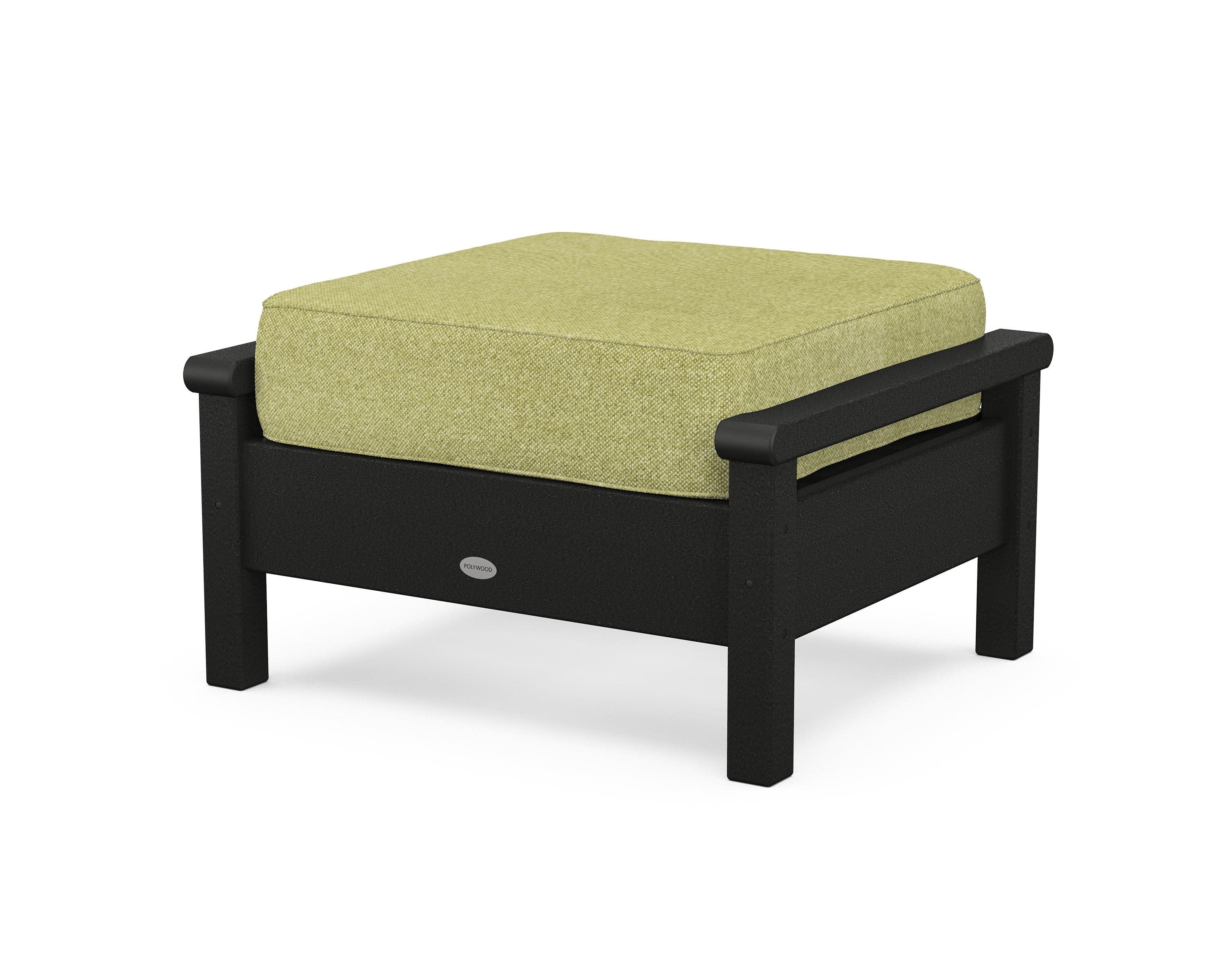 Harbour Deep Seating Ottoman in Black / Chartreuse Boucle