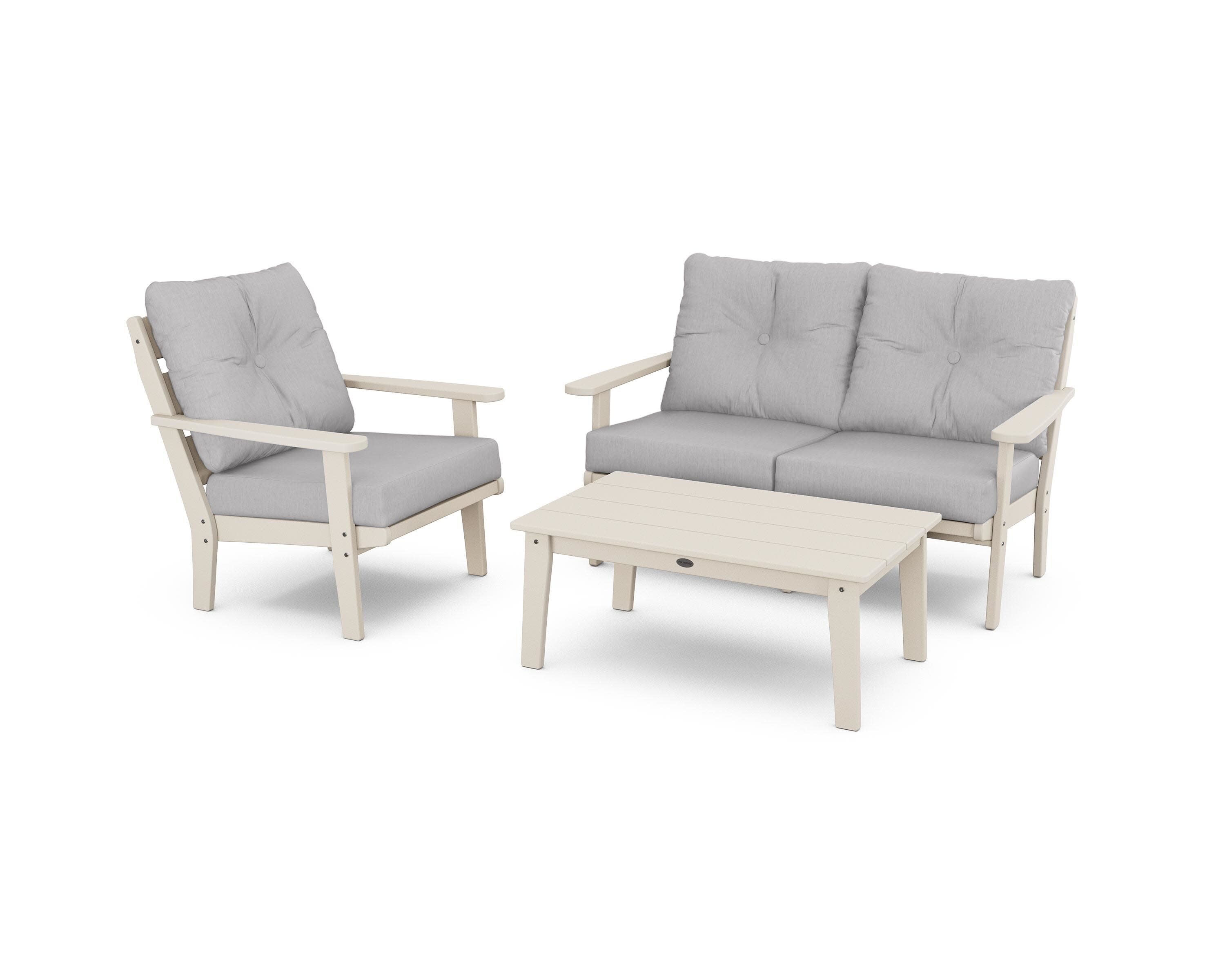 Lakeside 3-Piece Deep Seating Set in Sand / Granite