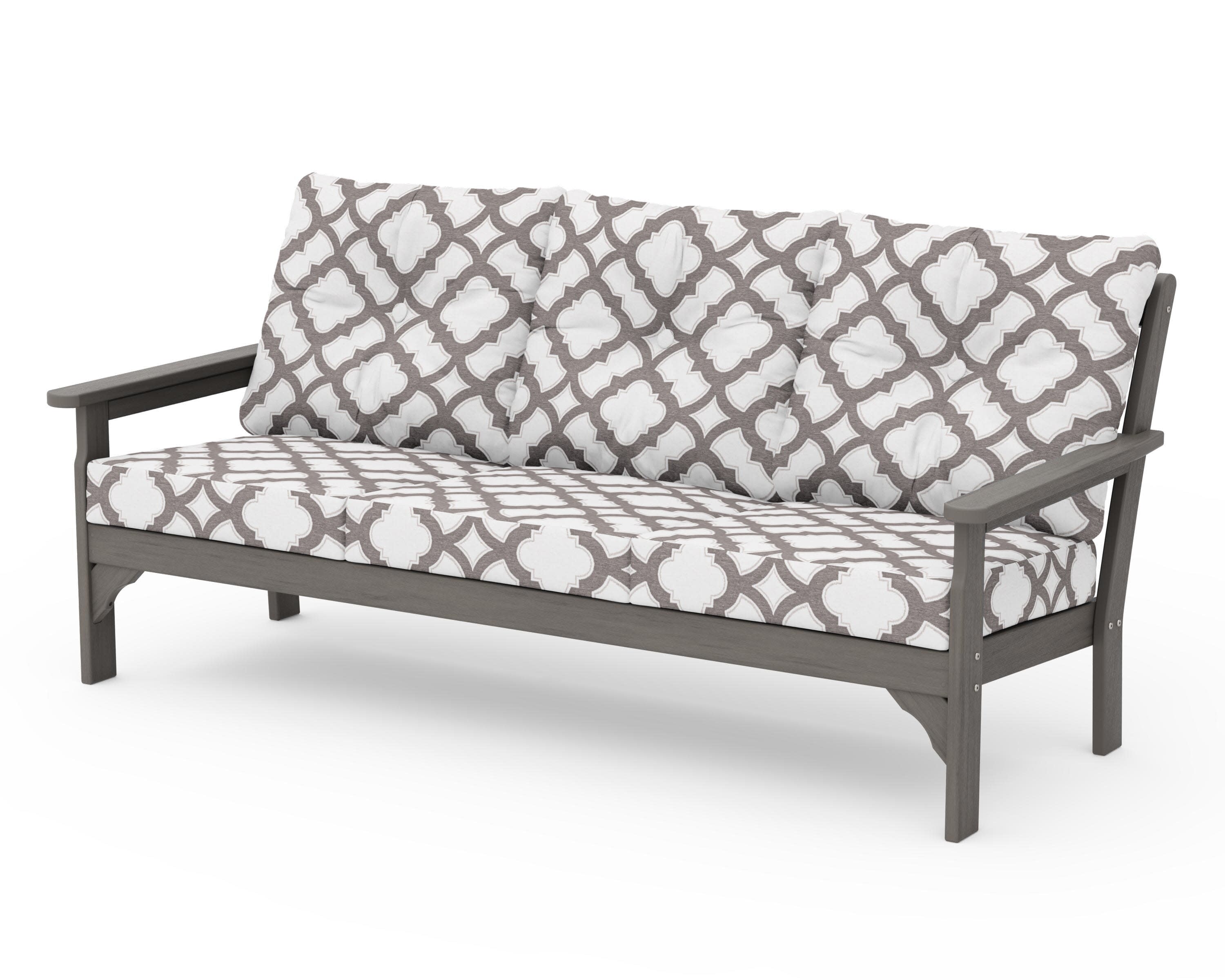 Vineyard Deep Seating Sofa in Driftwood / Trellis Grey Mist