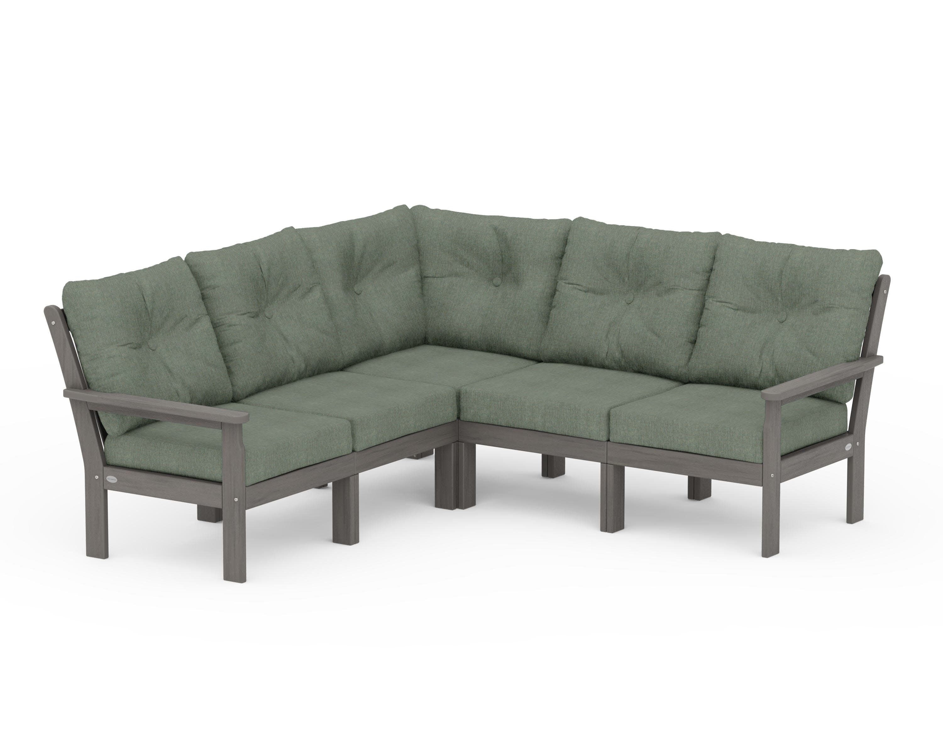 Vineyard 5-Piece Sectional in Driftwood / Cast Sage