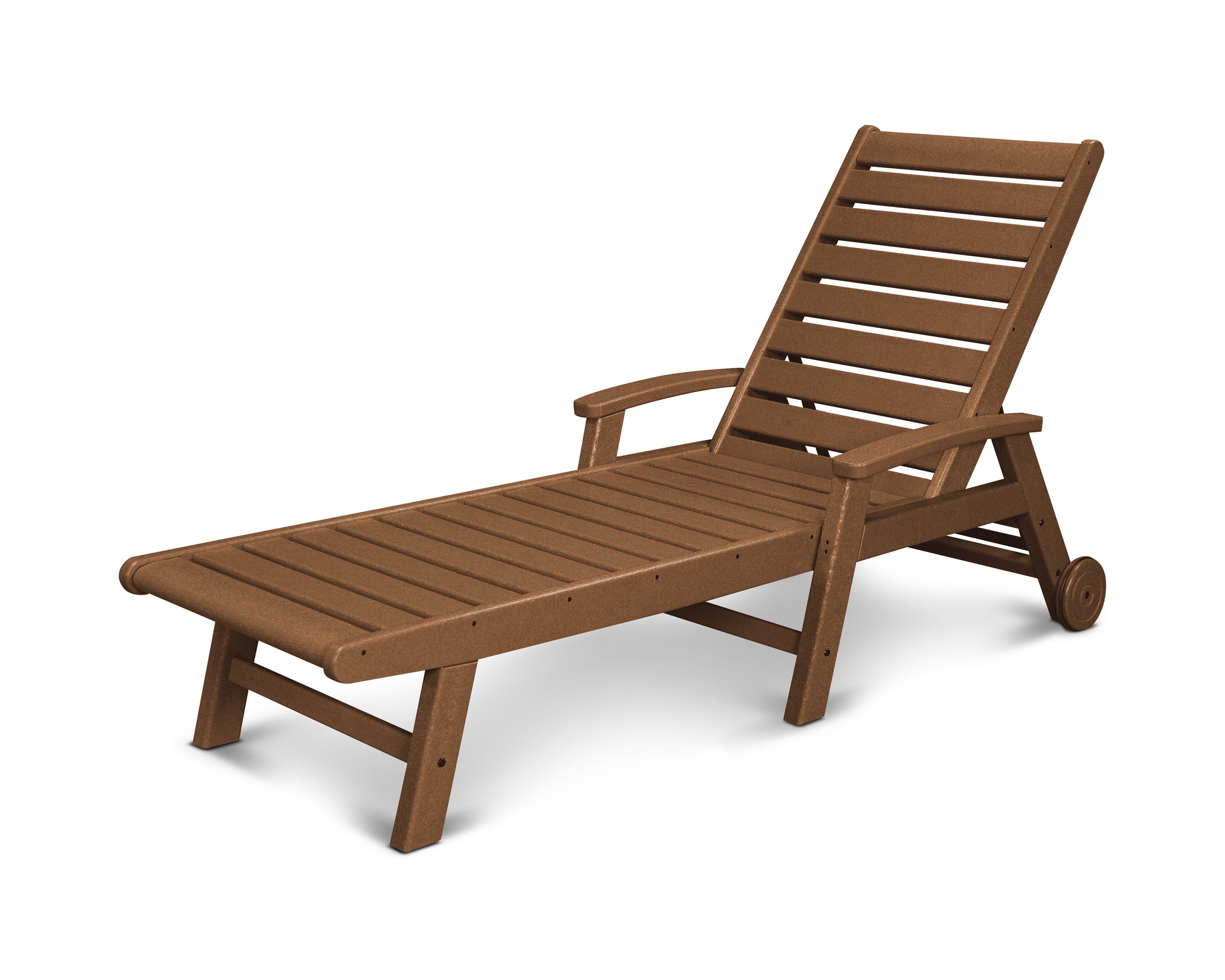 Signature Chaise with Wheels in Teak