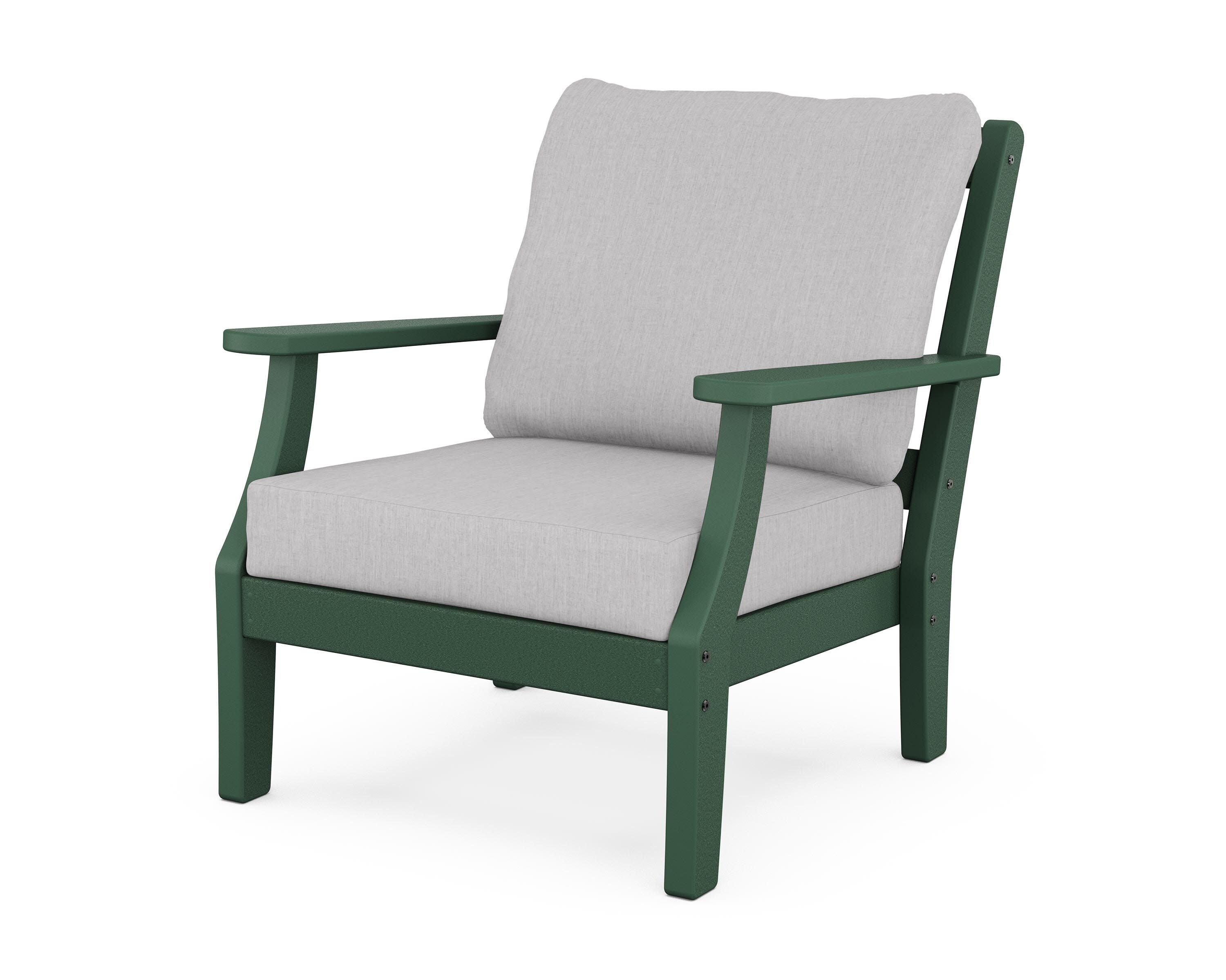 Chinoiserie Deep Seating Chair in Green / Granite