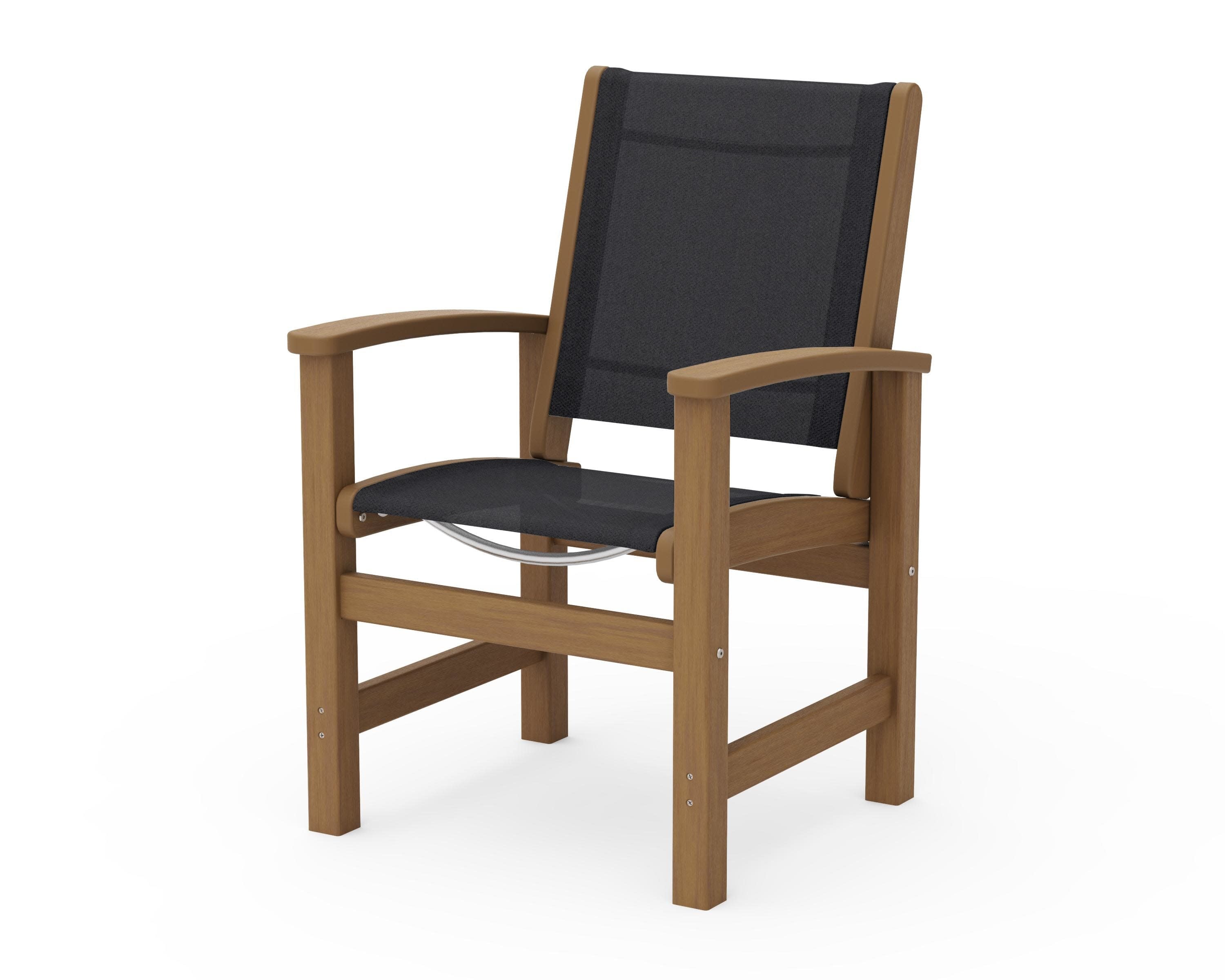 Coastal Dining Chair in Natural / Black Sling