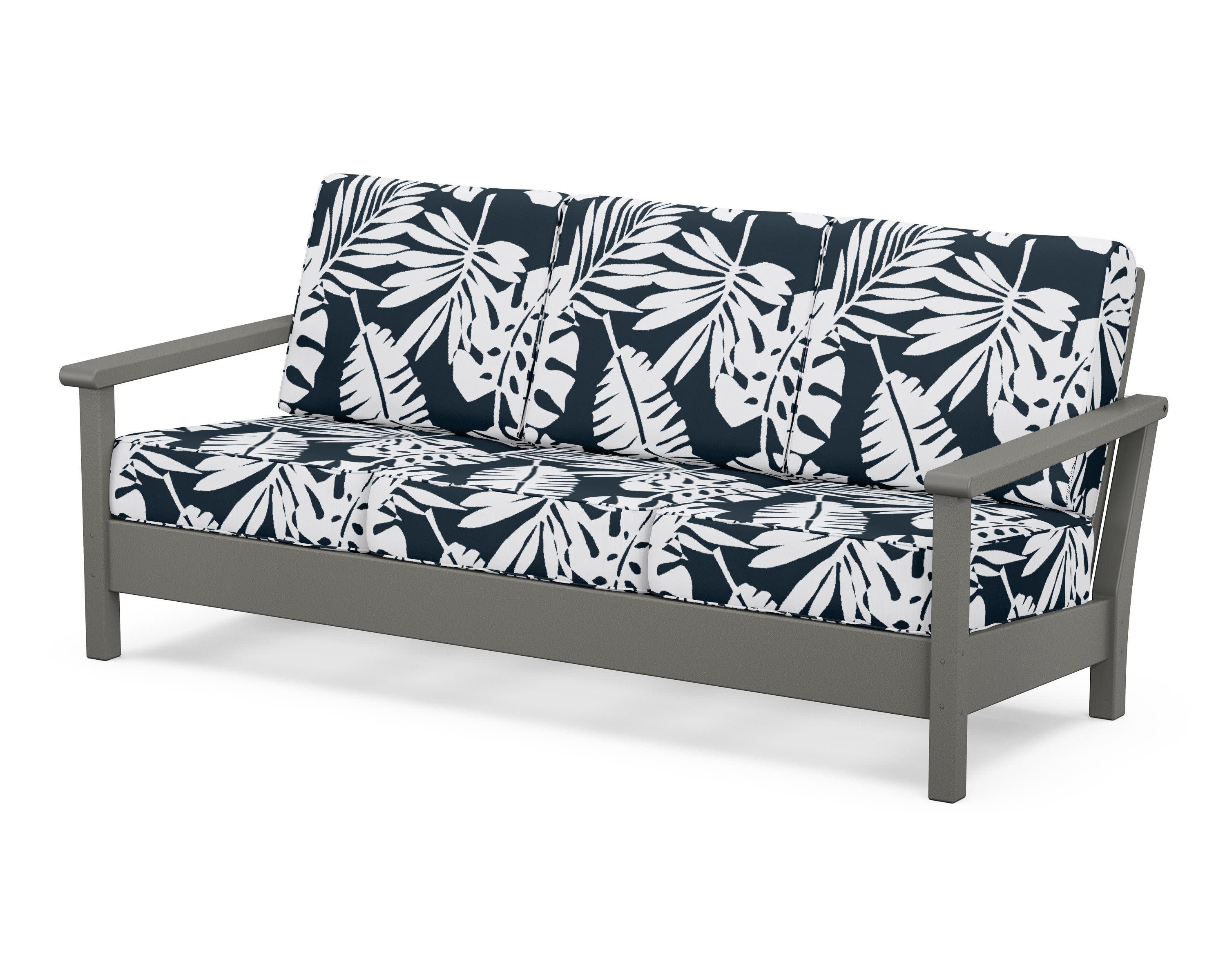 Harbour Deep Seating Sofa in Slate Grey / Leaf Marine Indigo