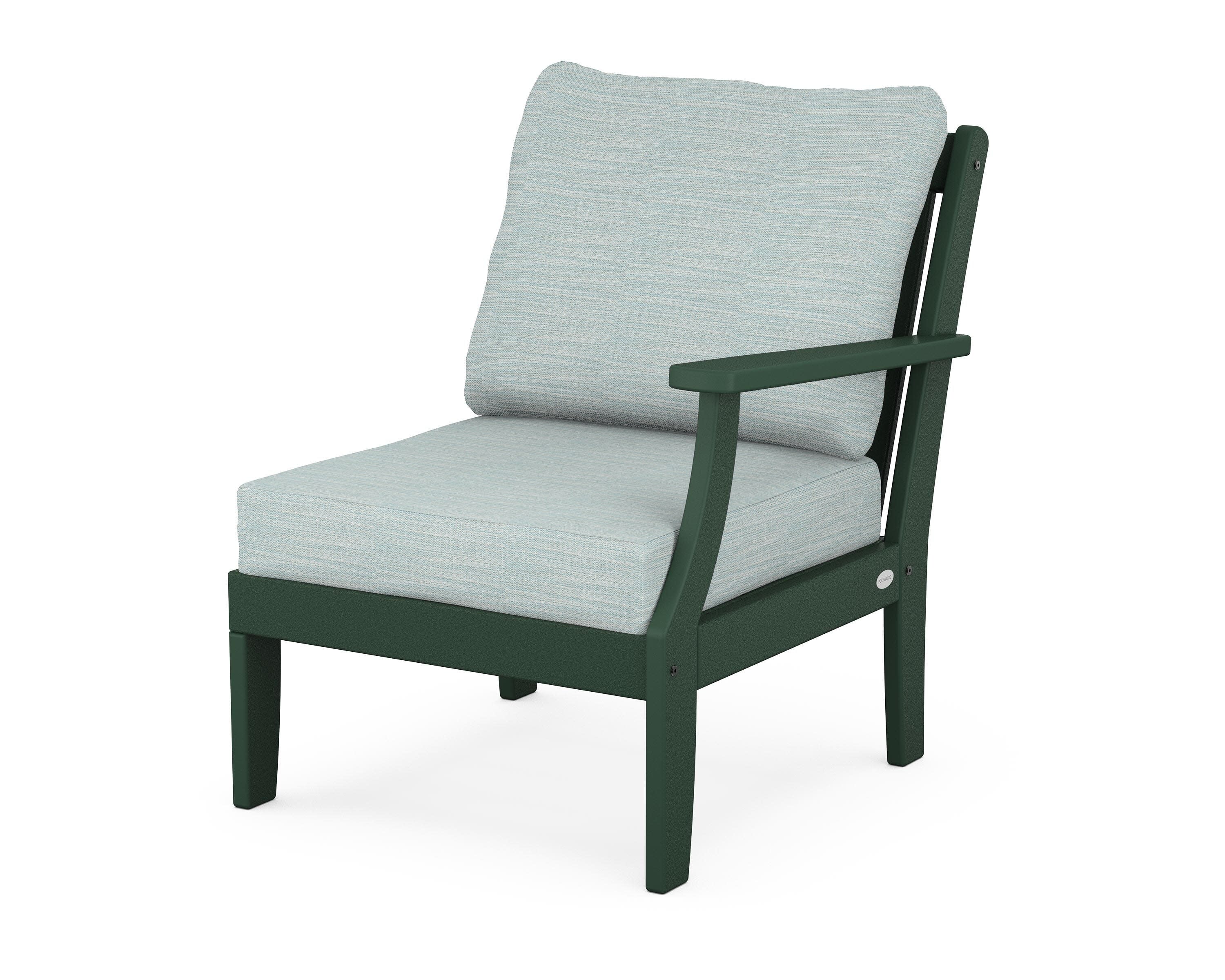 Braxton Modular Right Arm Chair in Green / Soothe Mist