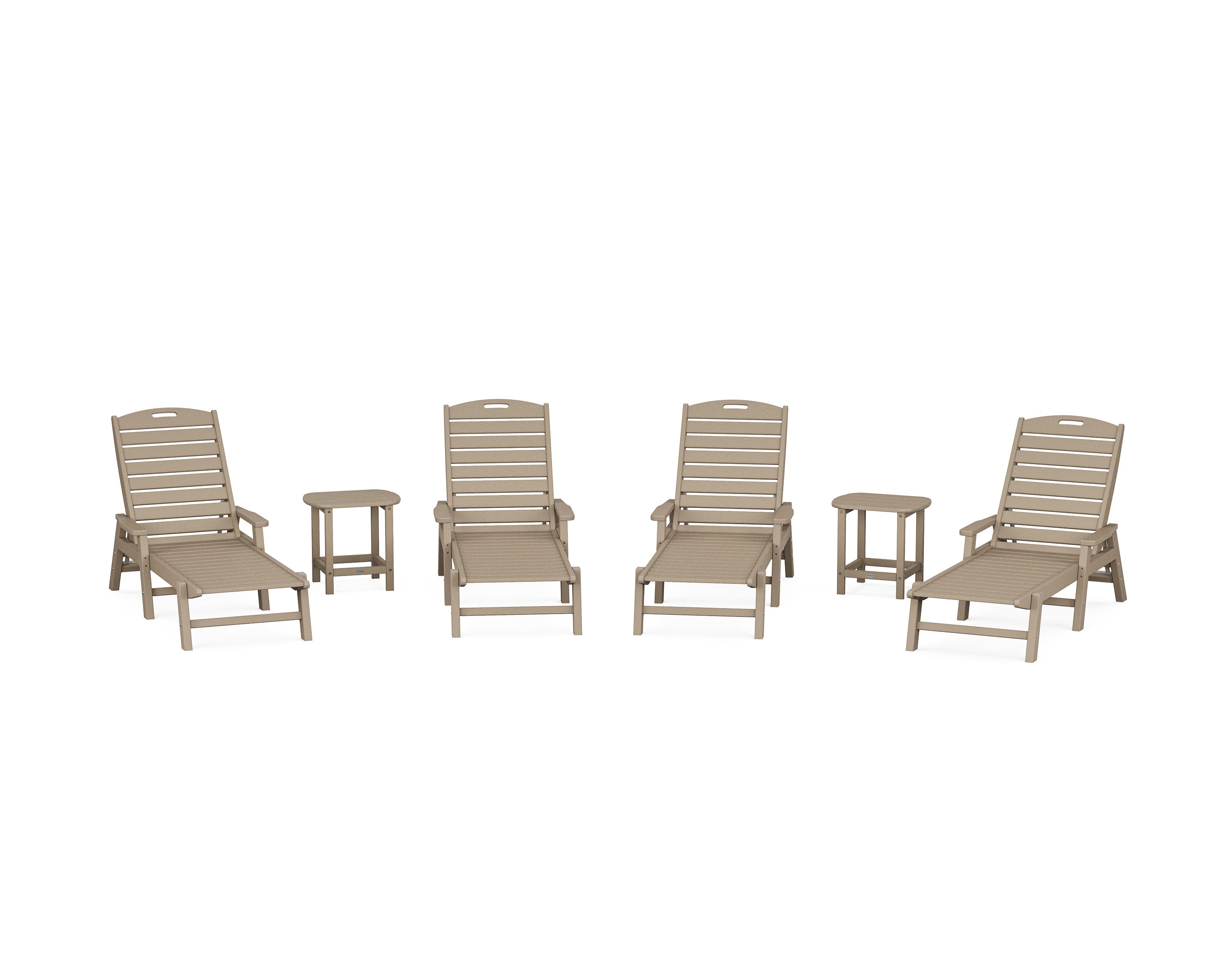 Nautical Chaise 6-Piece Set with Arms in Vintage Sahara