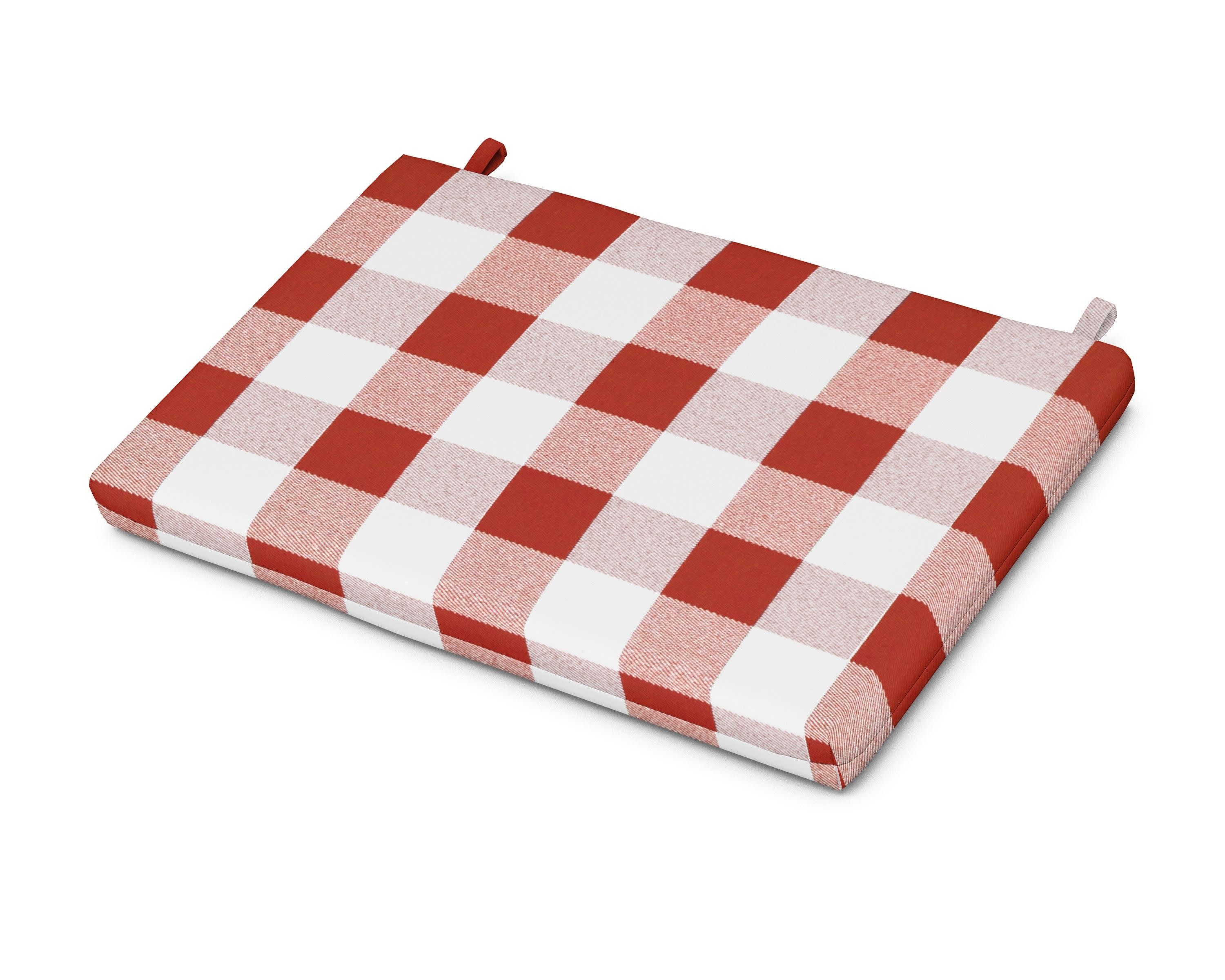Eastport Lounge Chair Cushion in Buffalo Plaid Crimson