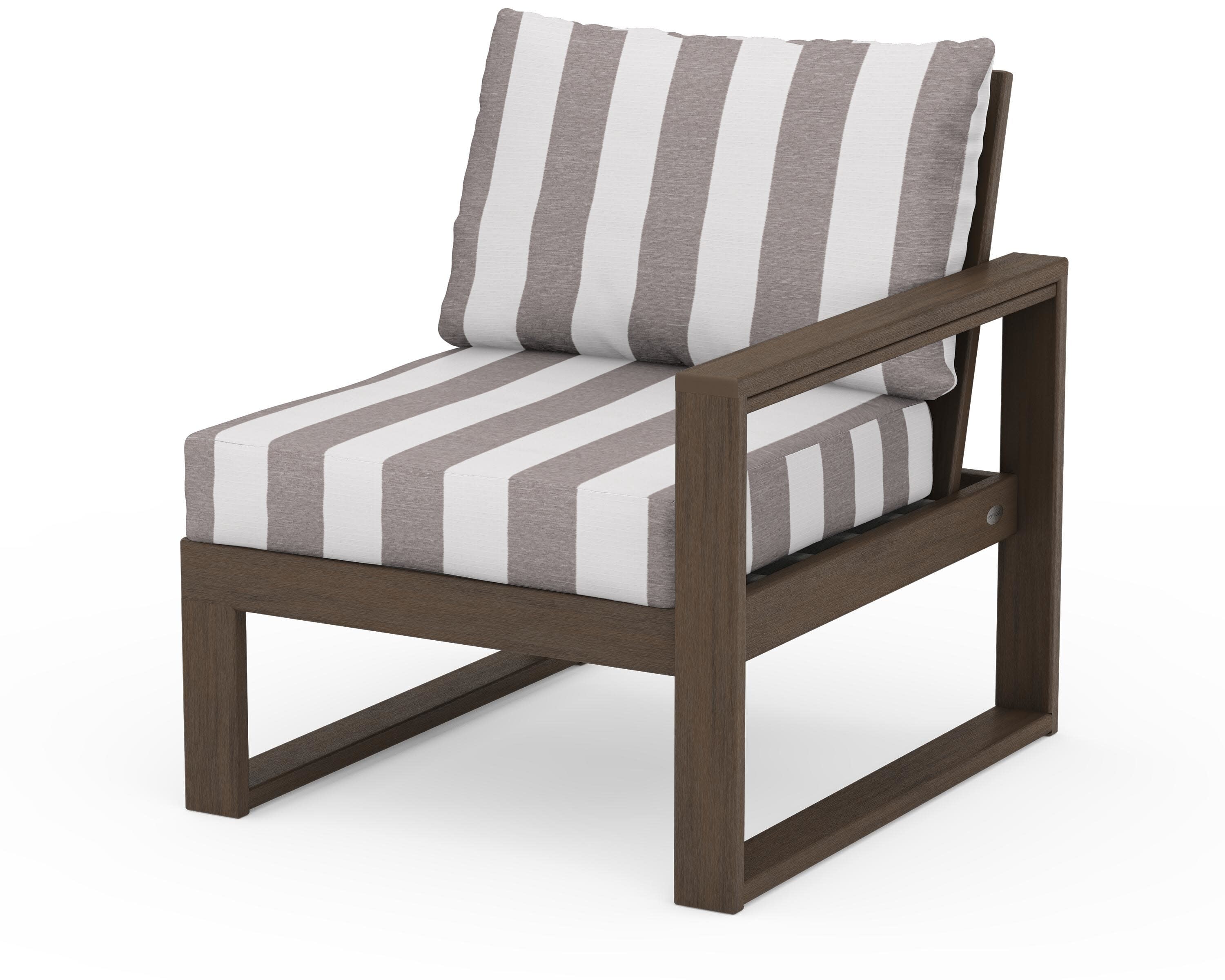 EDGE Modular Right Arm Chair in Kona / Cabana Stripe Grey Mist