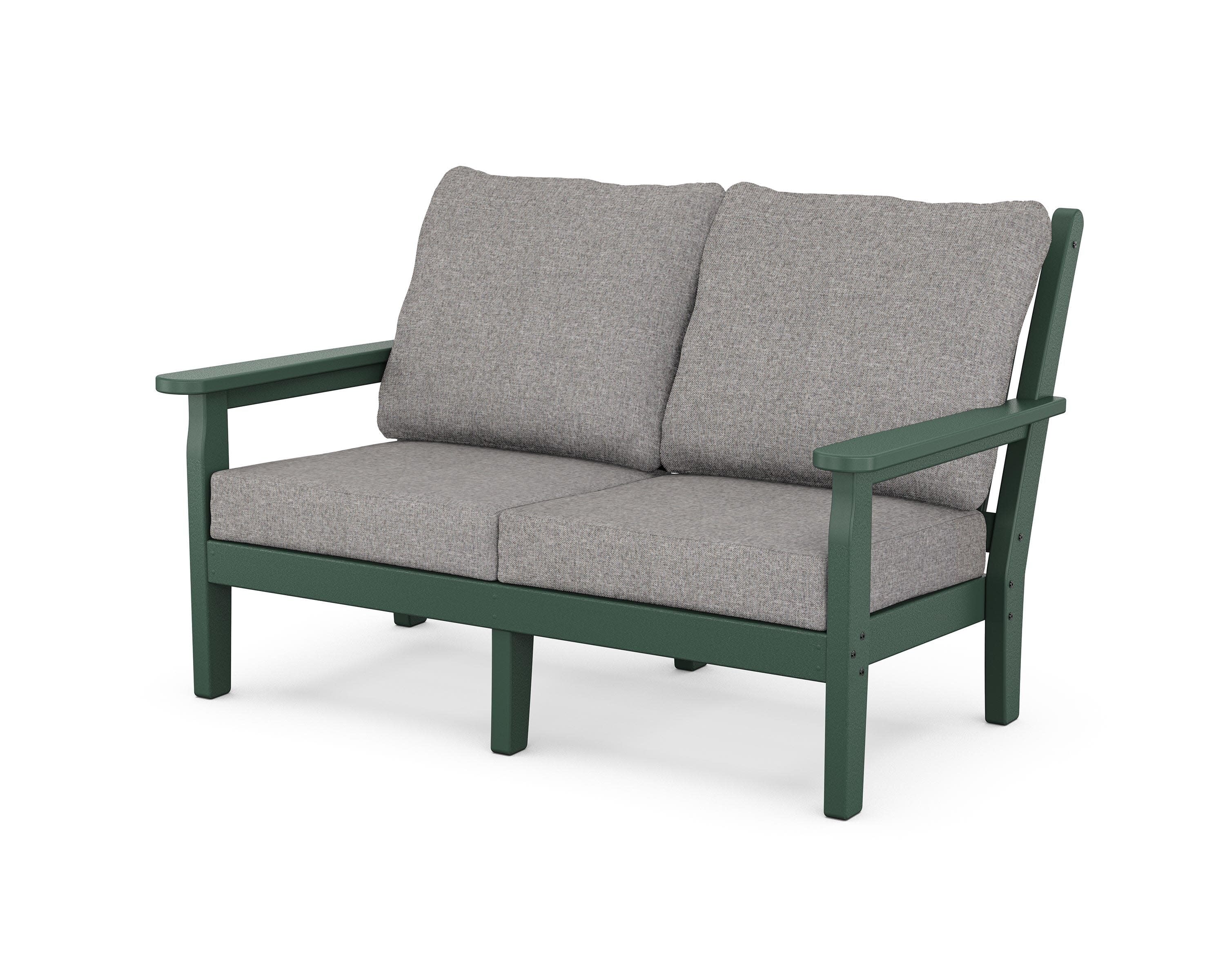 Chippendale Deep Seating Loveseat in Green / Grey Mist