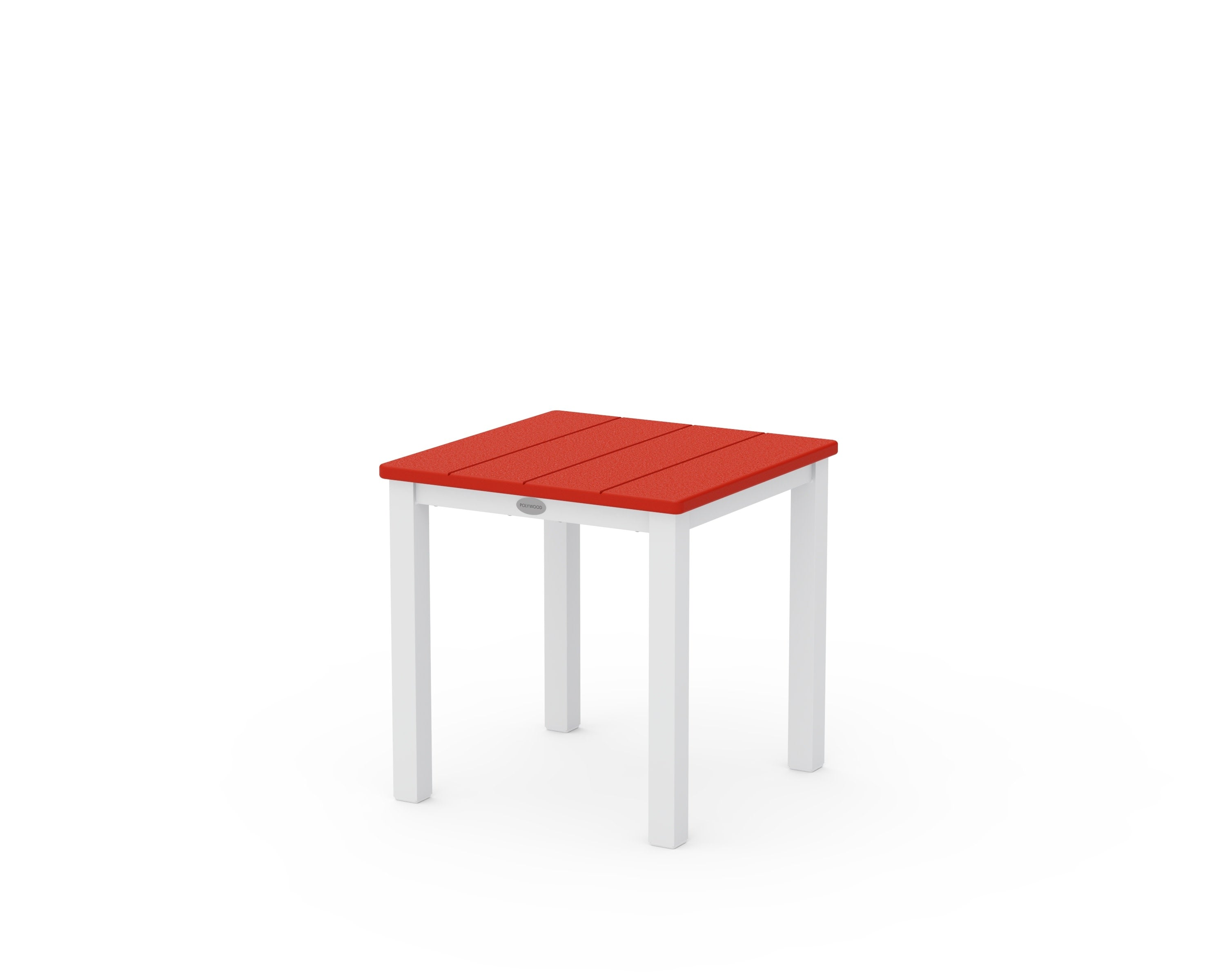 Main Street 18" Side Table in White / Sunset Red
