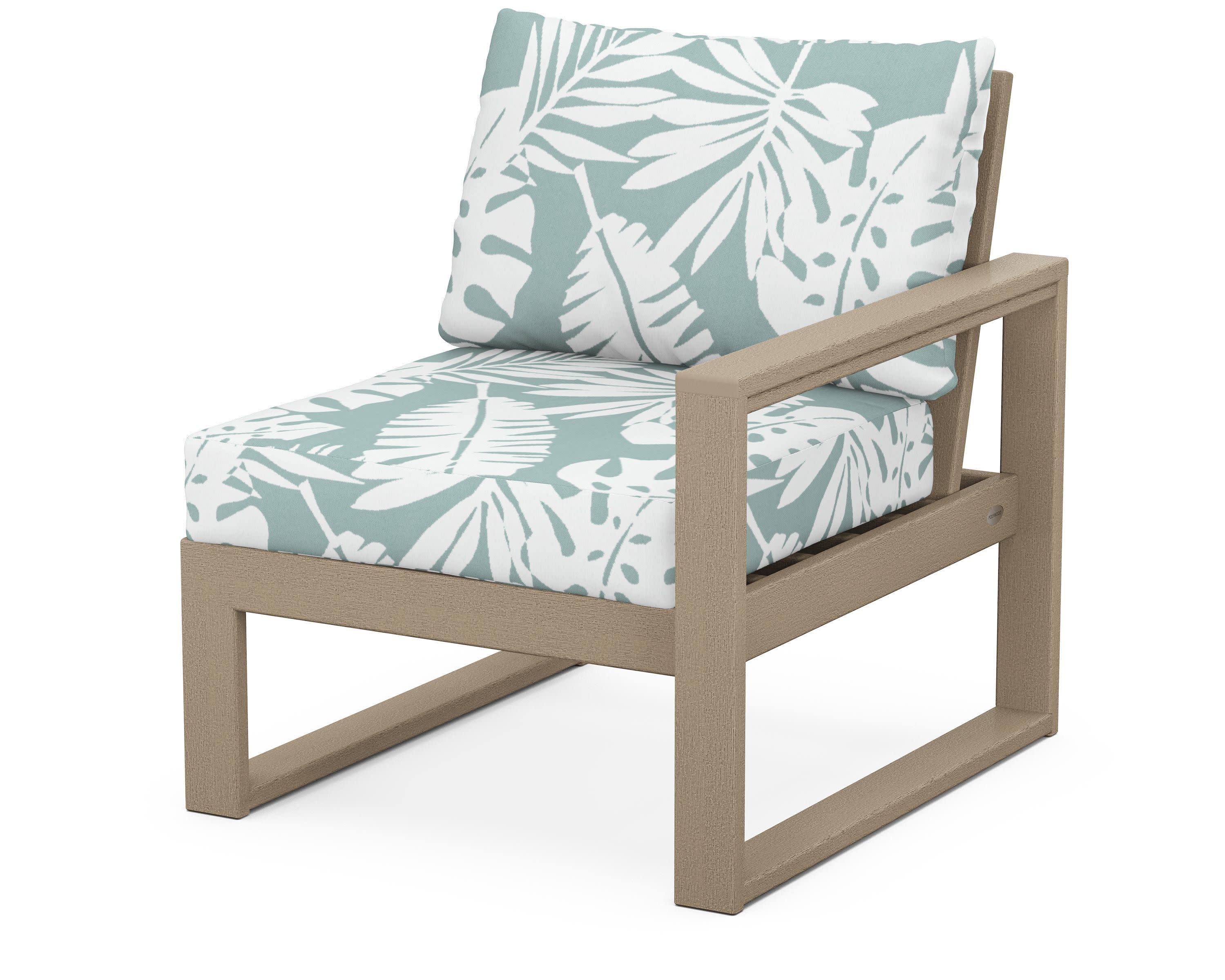 EDGE Modular Right Arm Chair in Vintage Sahara / Leaf Glacier Spa