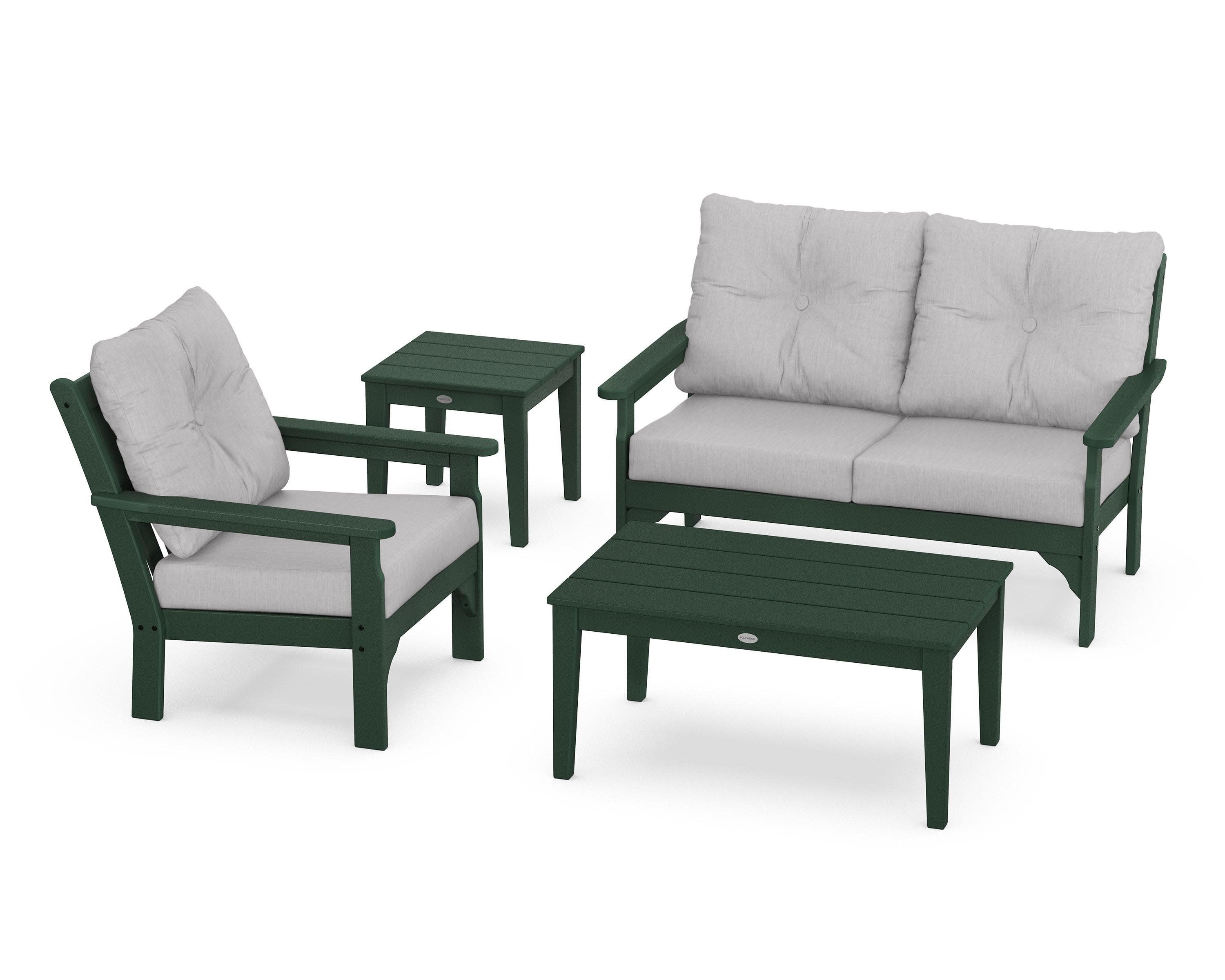 Vineyard 4-Piece Deep Seating Set in Green / Granite
