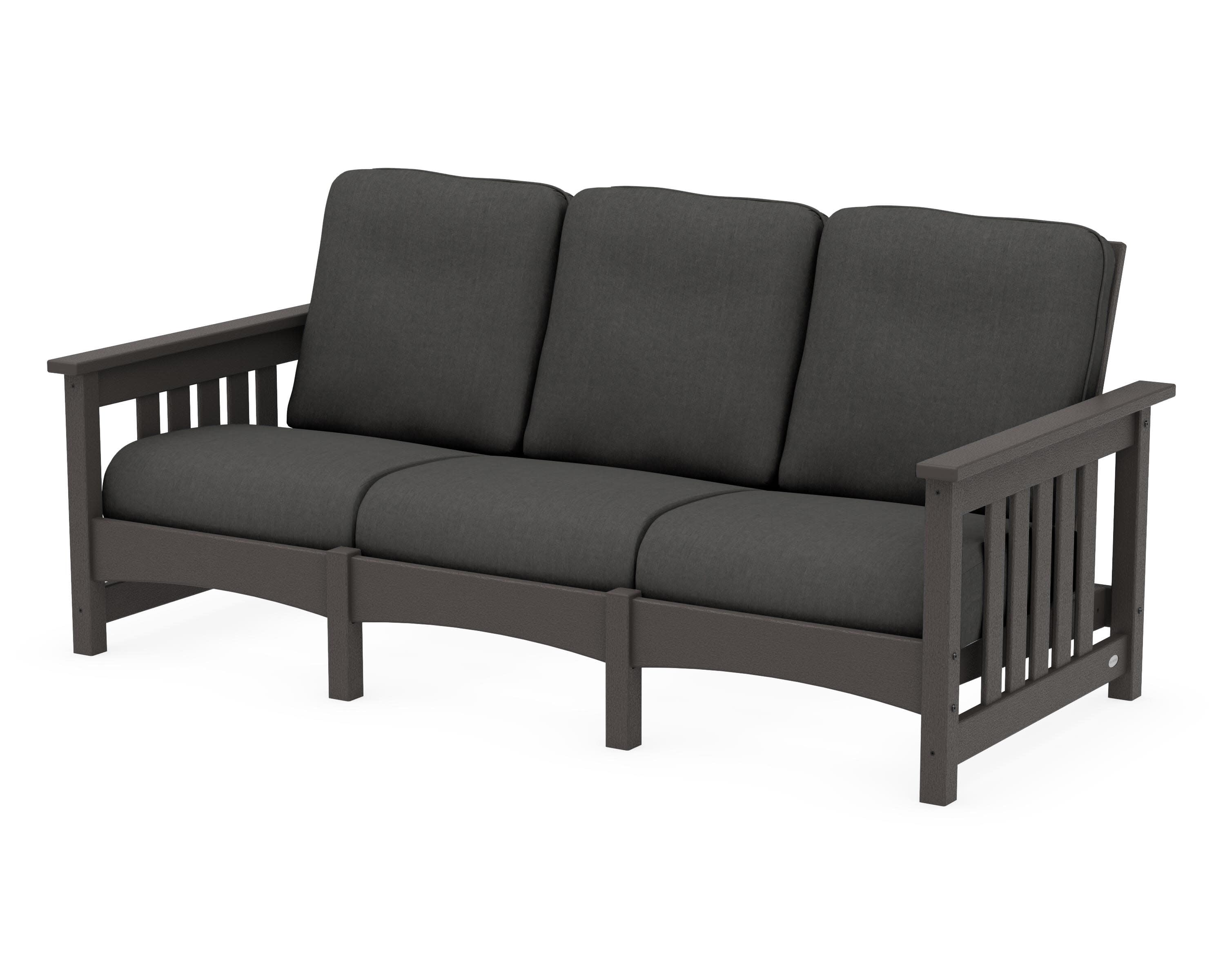 Club Mission Sofa in Vintage Coffee / Spectrum Carbon