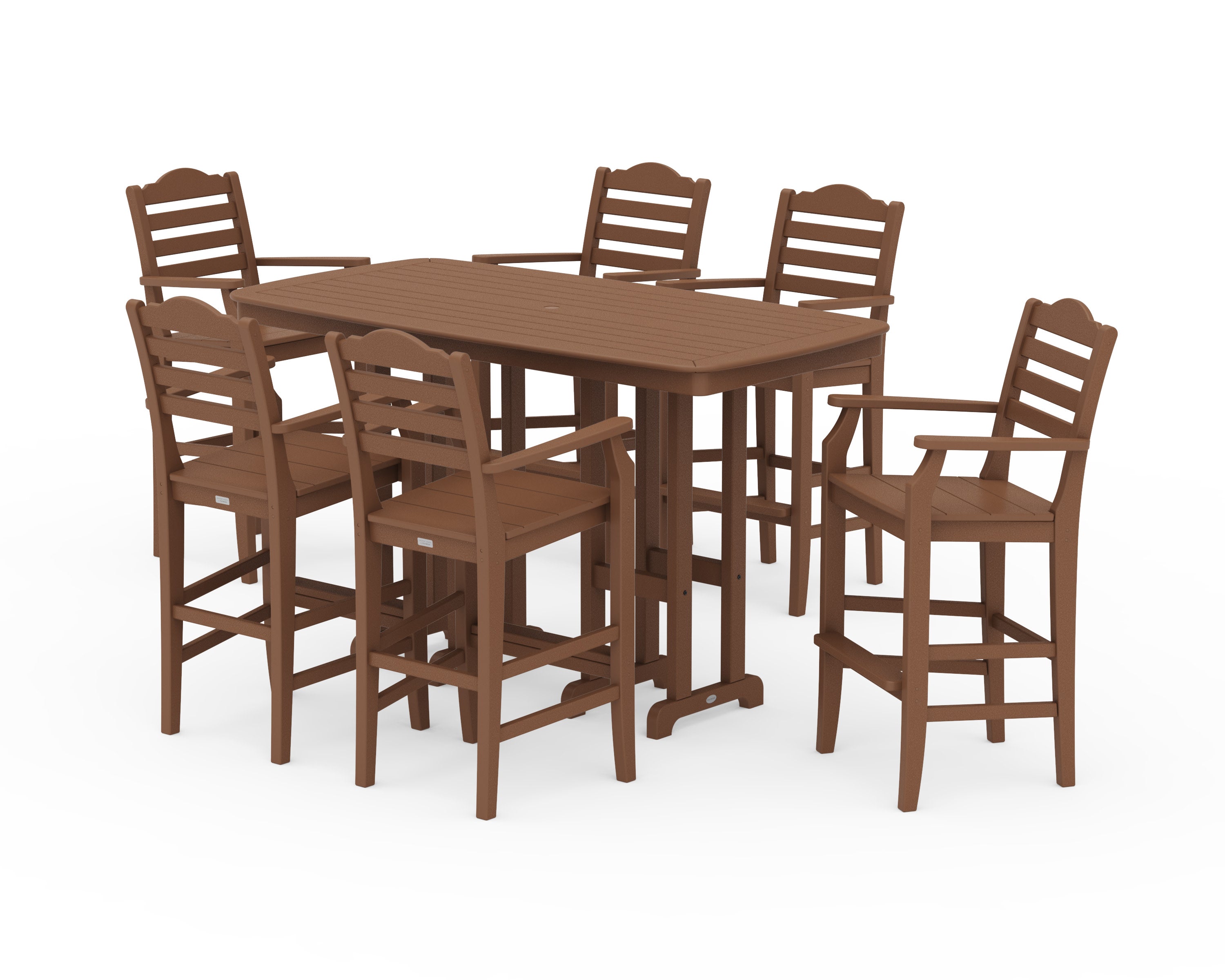 Savannah Arm Chair 7-Piece Bar Set in Teak